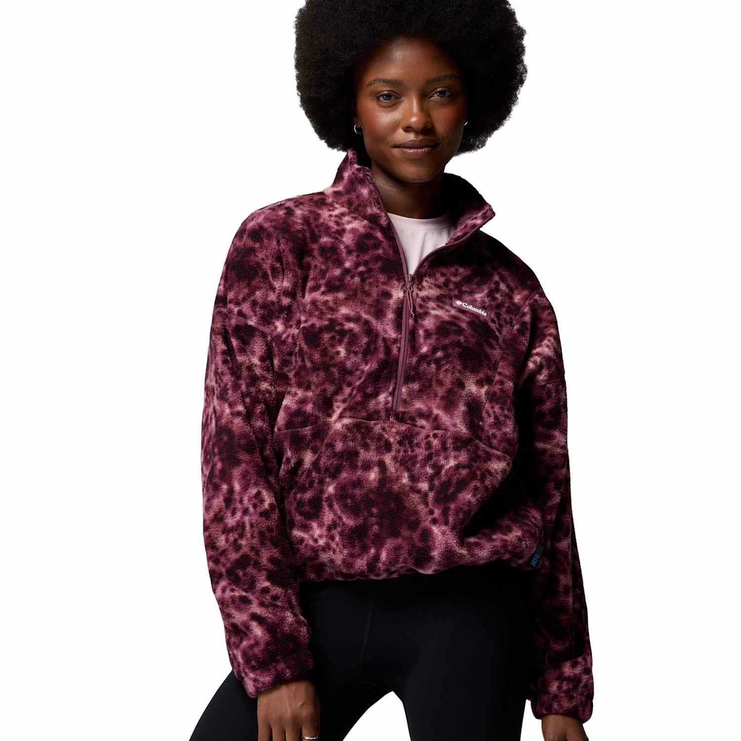 Columbia Women's Timber Crest Printed Fleece Half Zip - Small - Purple Mix