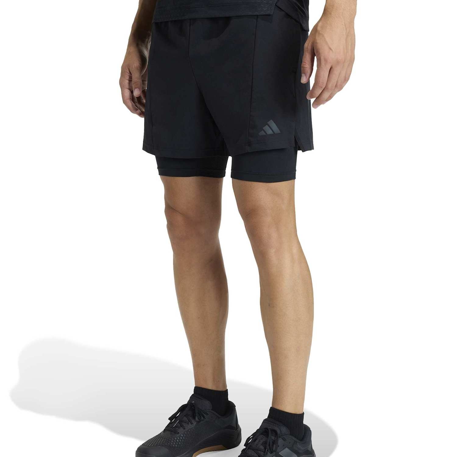 Adidas Men's D4T Workout 2-in-1 Shorts - M - Black