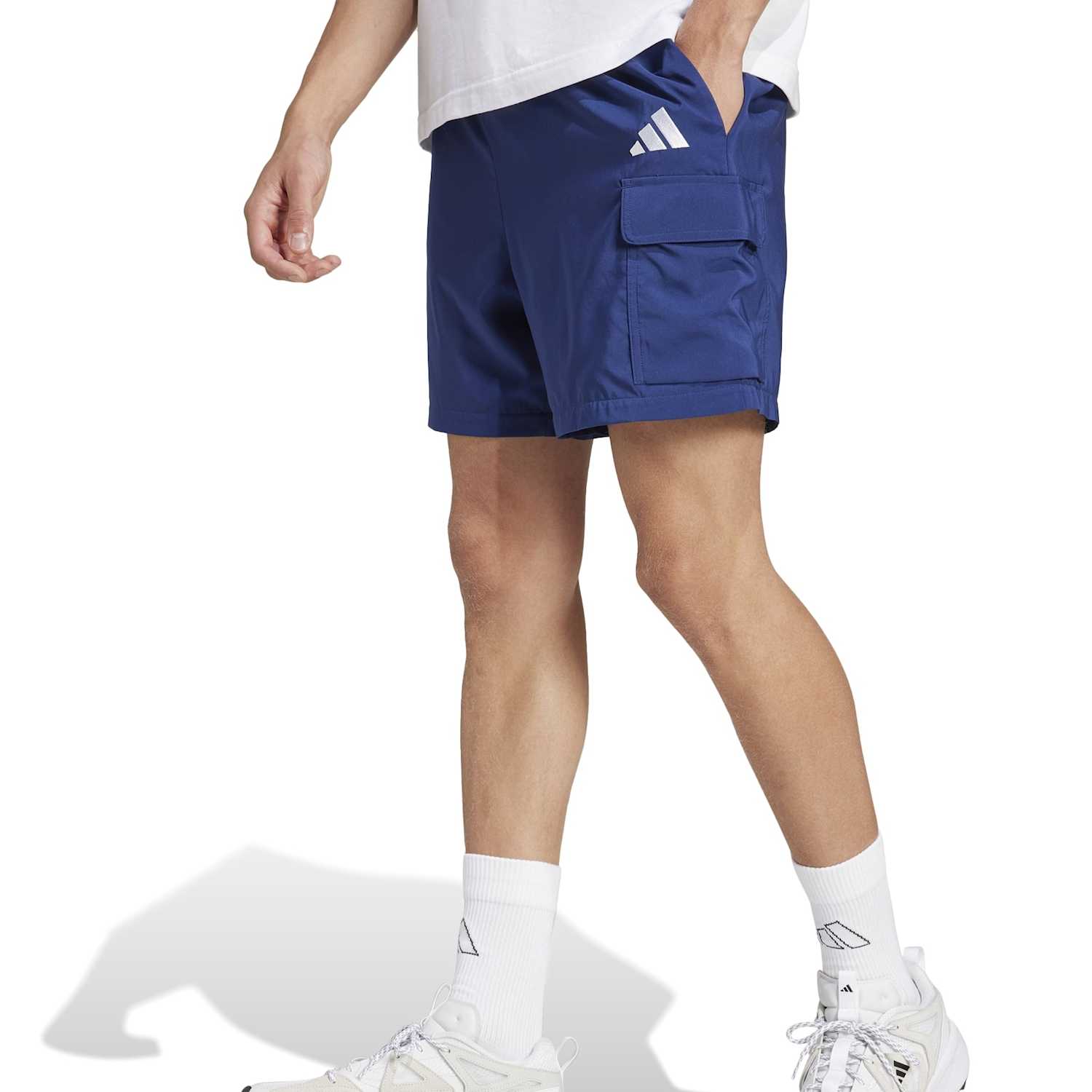 Adidas Men's Essentials Small Logo Cargo Shorts - M - Dark Blue