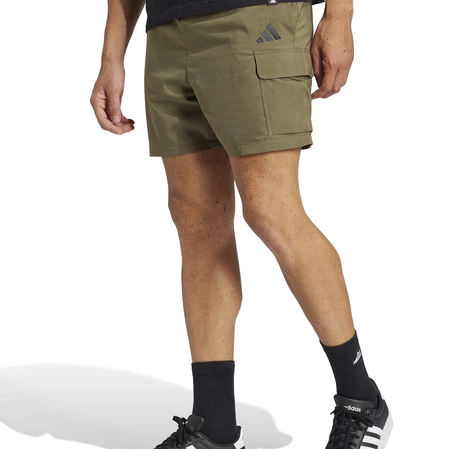 Adidas Men's Essentials Small Logo Cargo Shorts - L - Olive