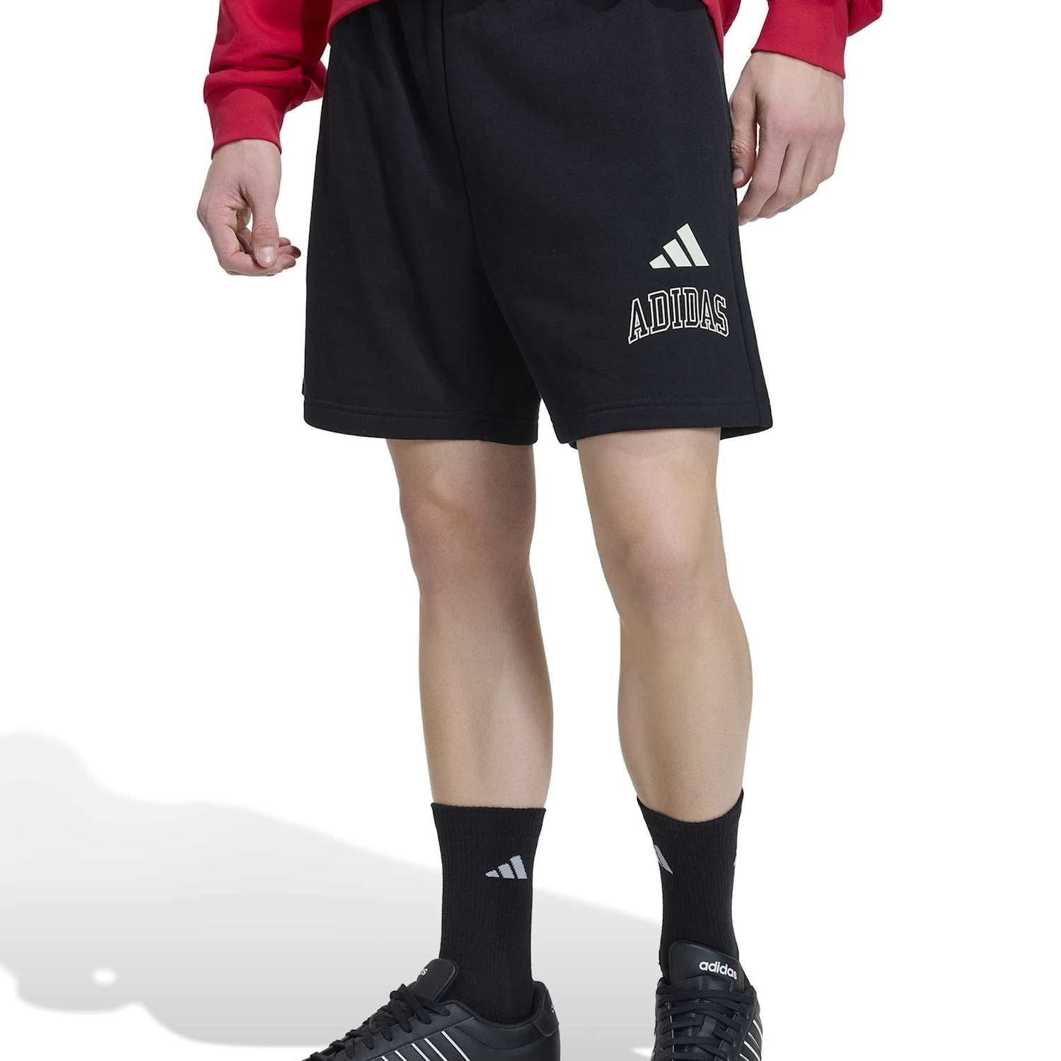 Adidas Men's Seasonal Essentials Collegiate Fleece Shorts - XL - Black