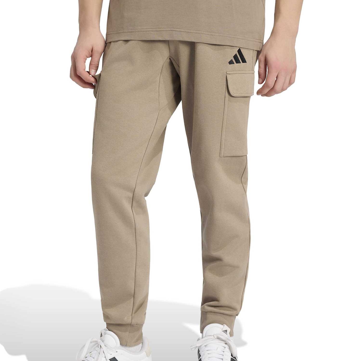 Adidas Men's Essentials Regular Fit Cuffed Cargo Joggers - XL - Khaki