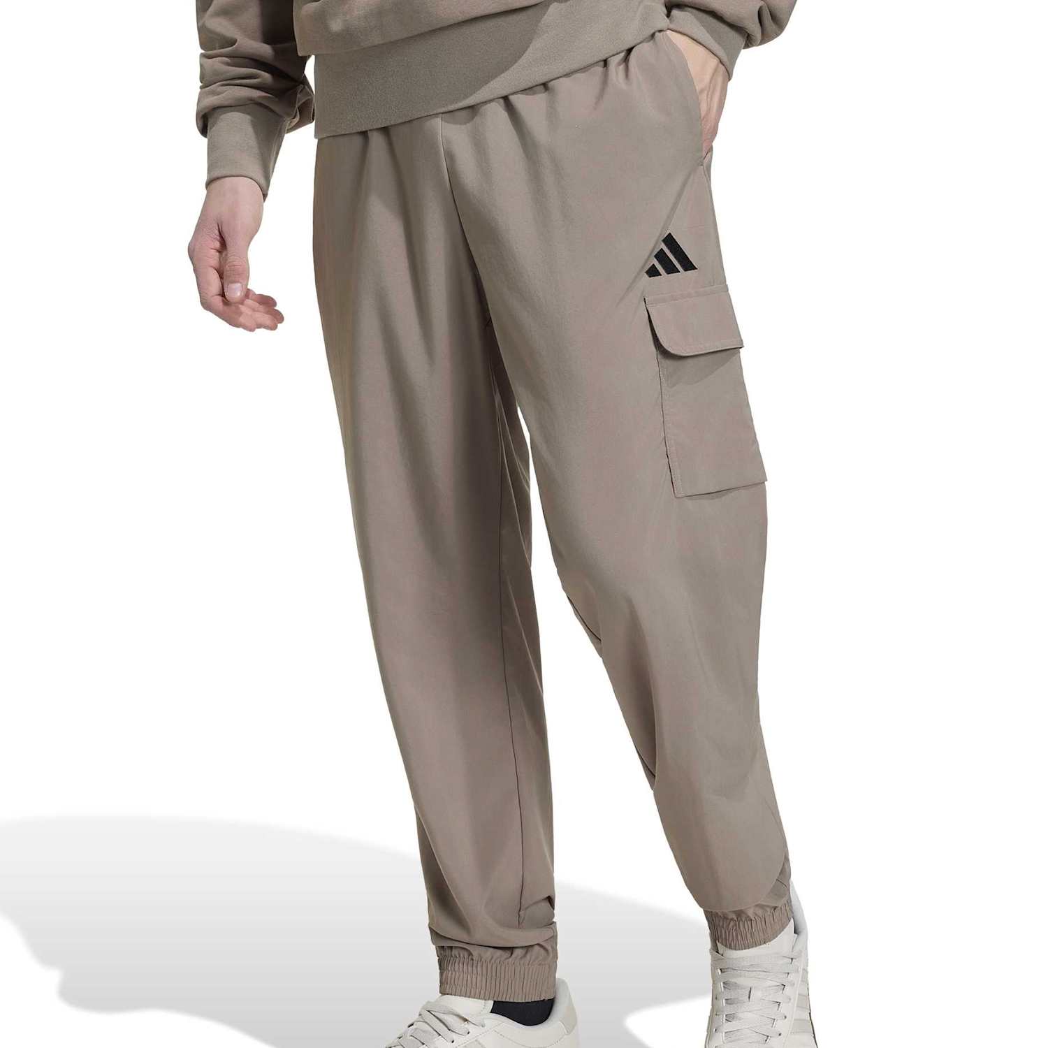 Adidas Men's Essentials Regular Fit Cuffed Cargo Joggers - M - Khaki