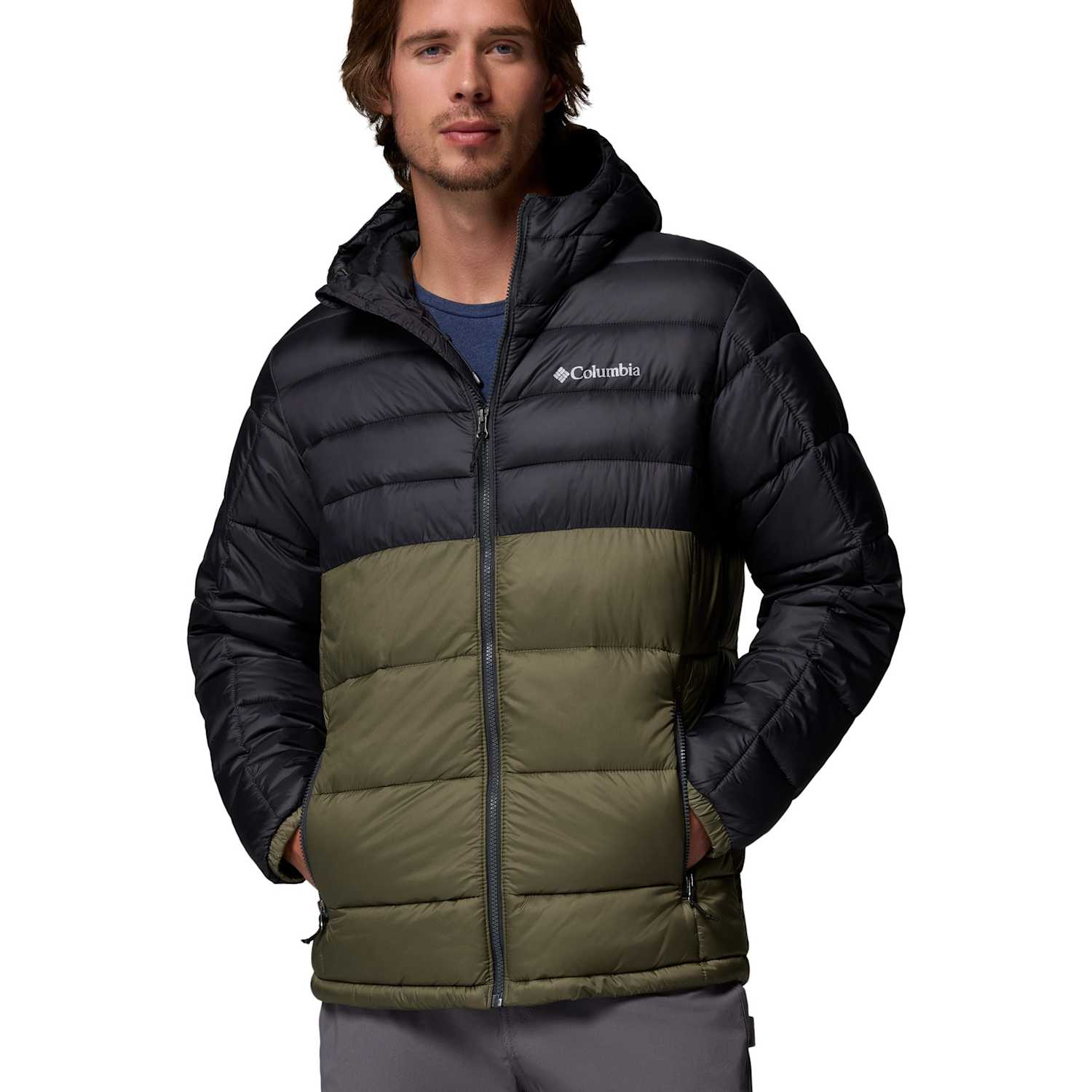 Columbia Men's Buck Butte II Hooded Insulated Jacket - XL - Green Mix