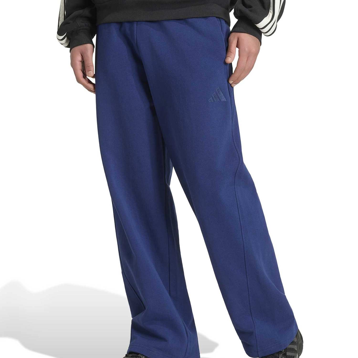 Adidas Men's Kit Logo Pure Cotton Terry Wide Joggers - 2XL - Dark Blue