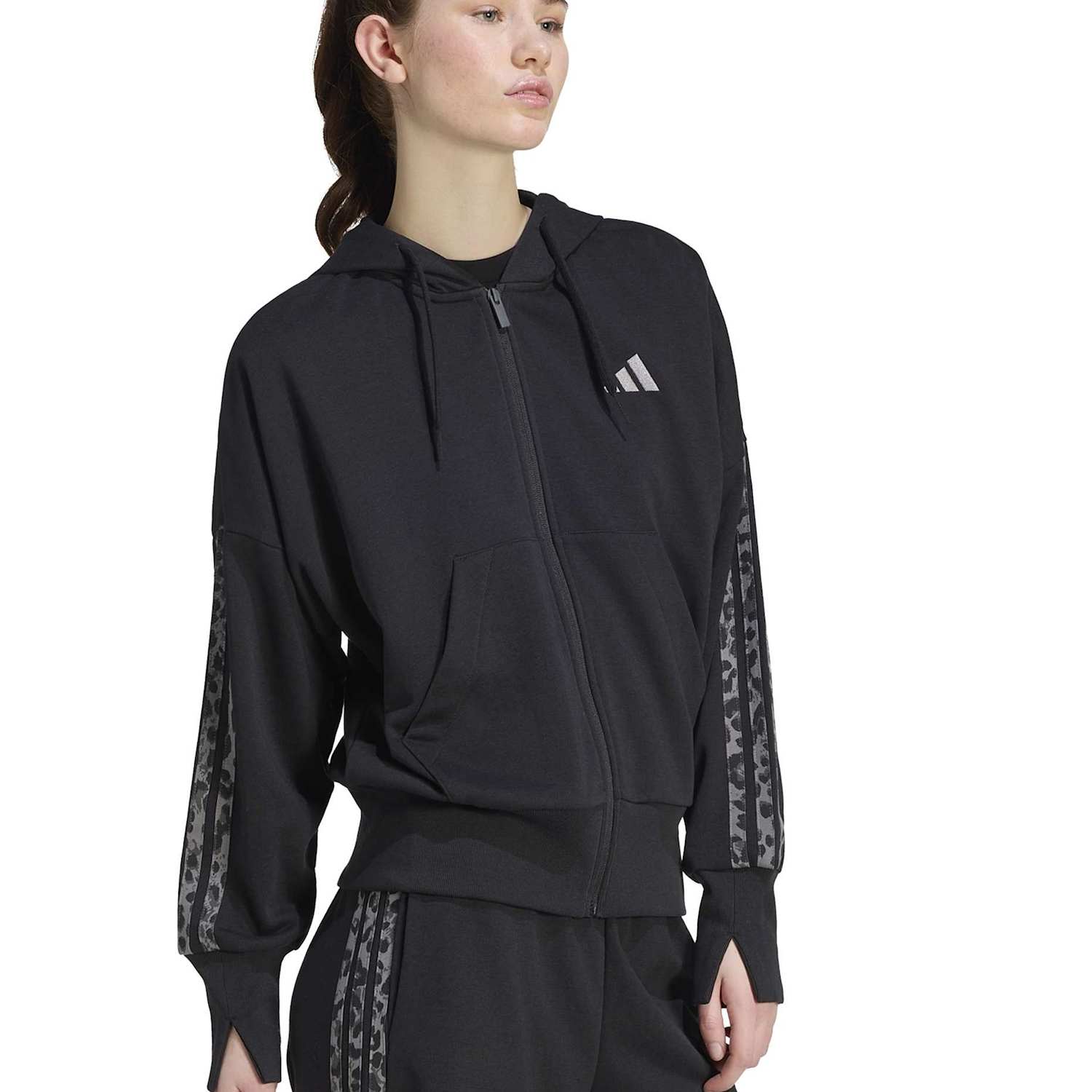 Adidas Women's Seasonal Essentials 3-Stripes Zip Up Hoodie - Small - Multi