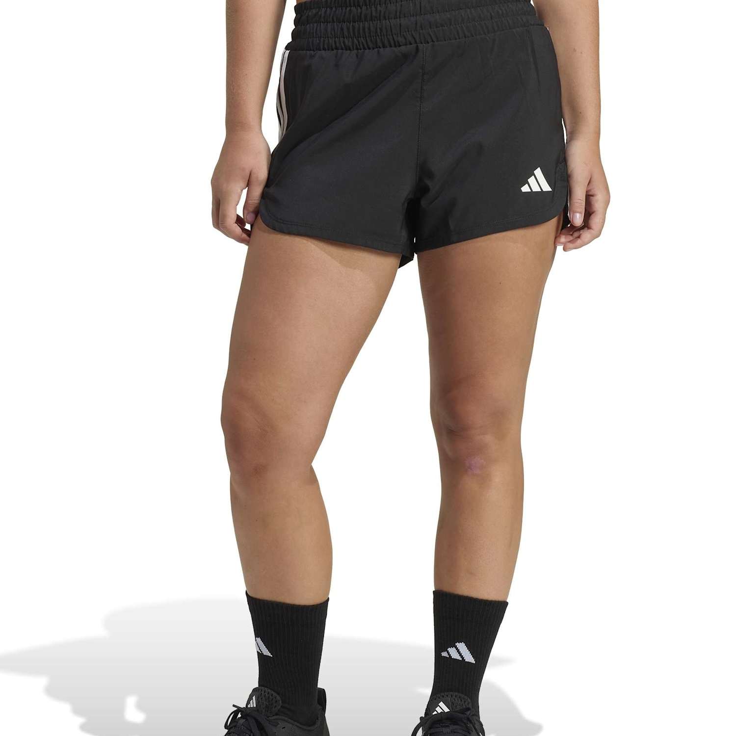 Adidas Women's Pacer High Waisted Shorts - Small - Black Mix