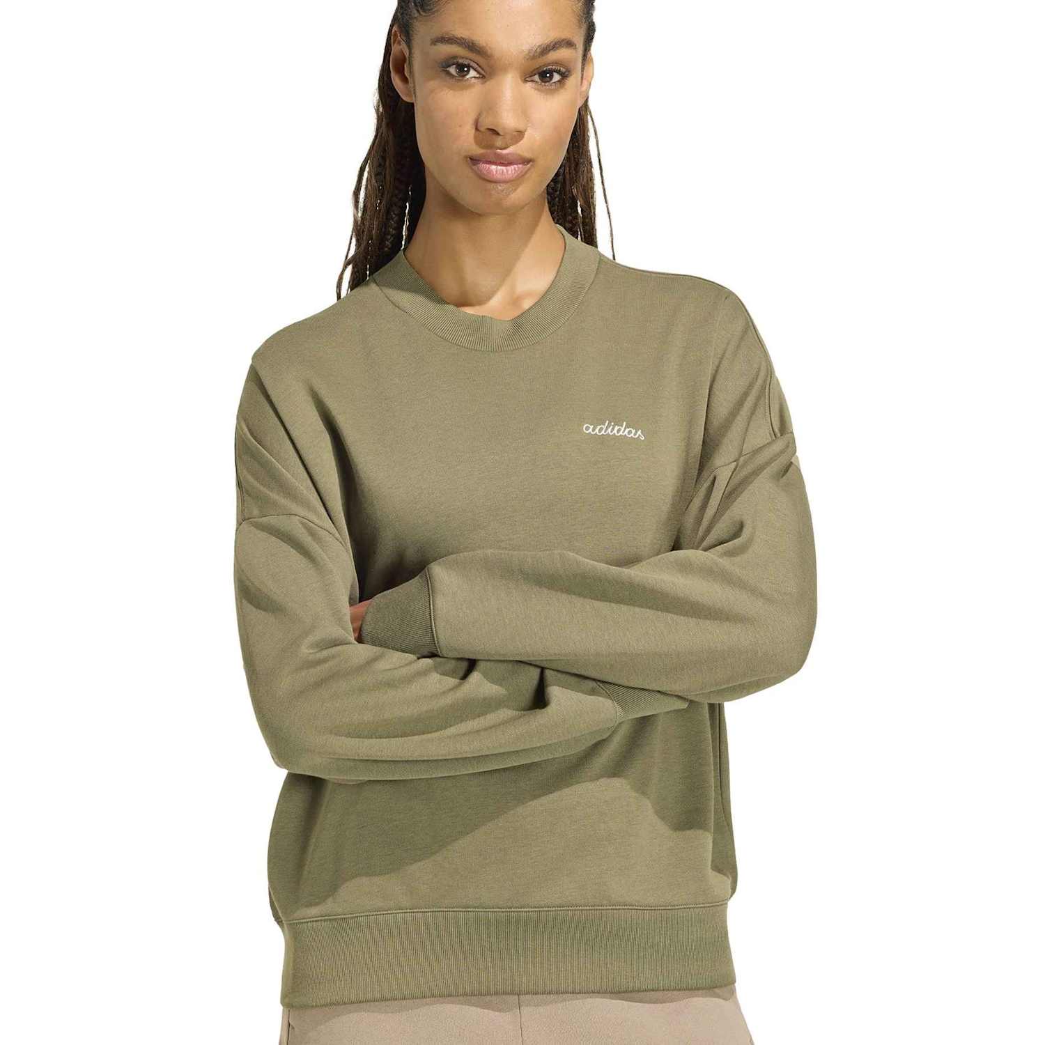 Adidas Women's Seasonal Essentials Colorpop Sweatshirt - Medium - Medium Green