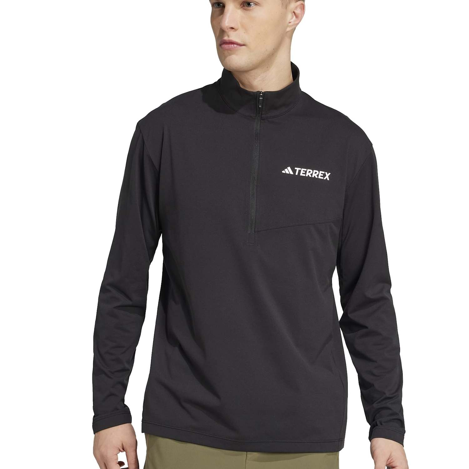 Adidas Men's Climacool Half Zip Long Sleeve Top - L - Black