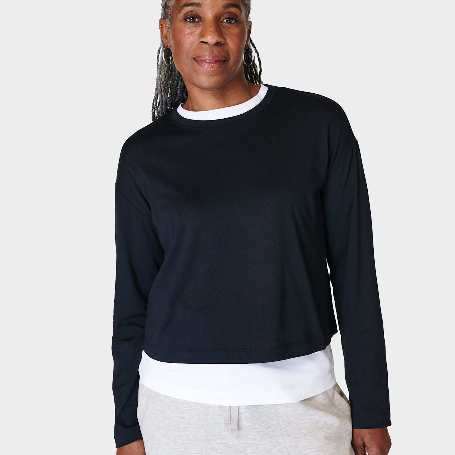 Sweaty Betty Women's Essential Crew Neck Crop Top - Large - Black