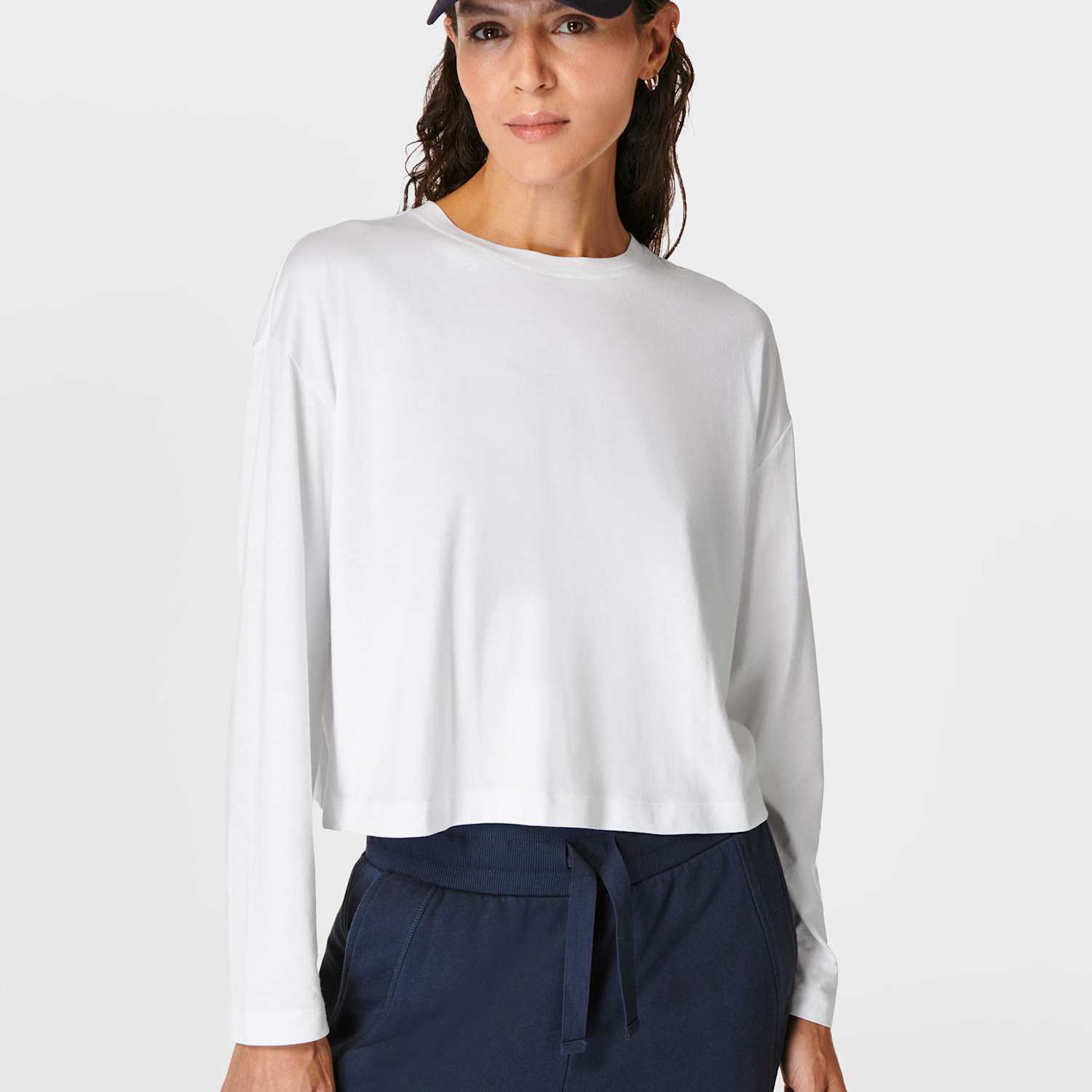 Sweaty Betty Women's Essential Crew Neck Crop Top - Medium - White