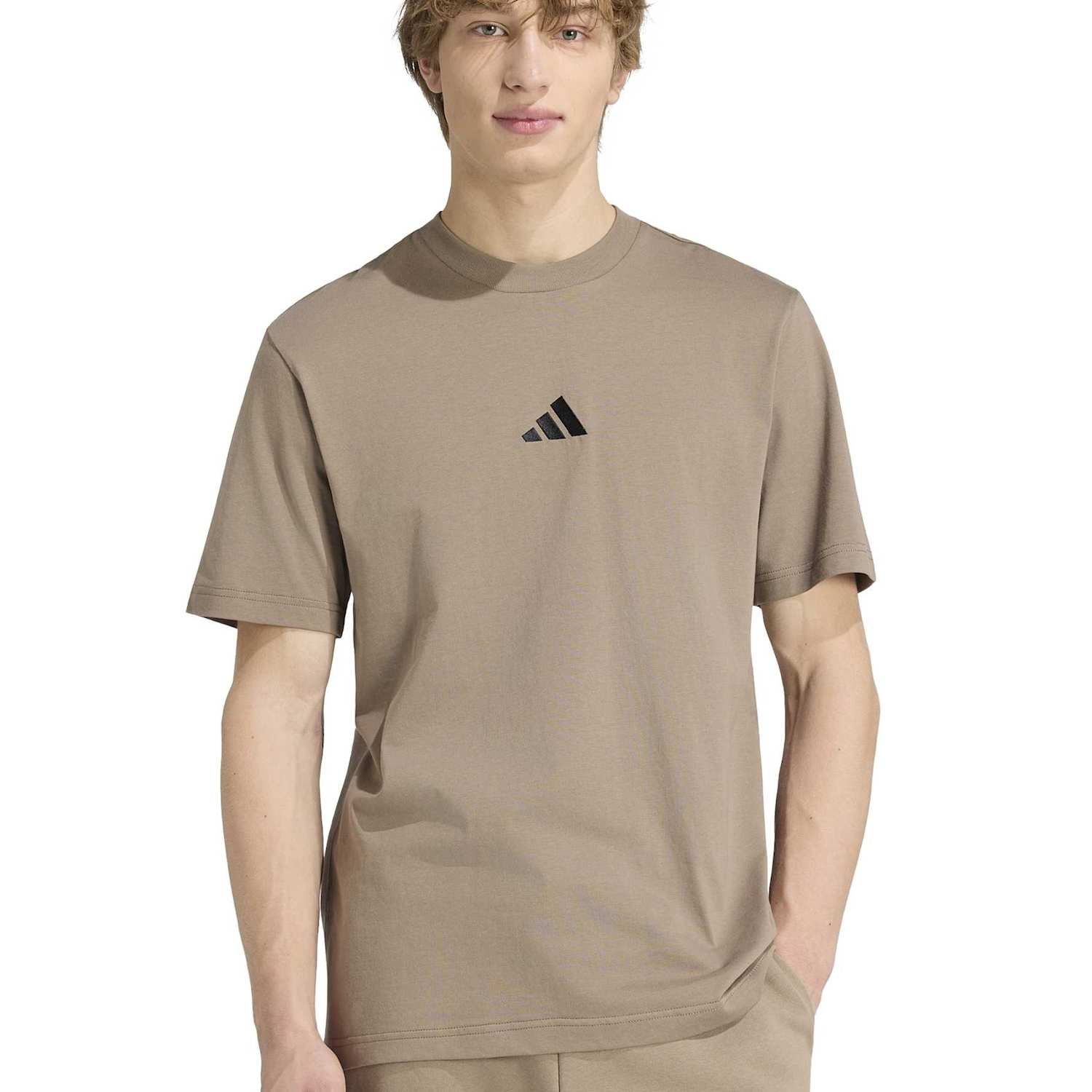 Adidas Men's Essentials Small Logo Single Jersey T-Shirt - M - Burgundy