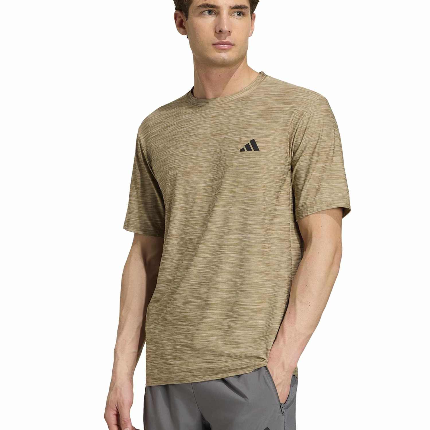 Adidas Men's Workout Essentials Flex Crew Neck T-Shirt - S - Khaki