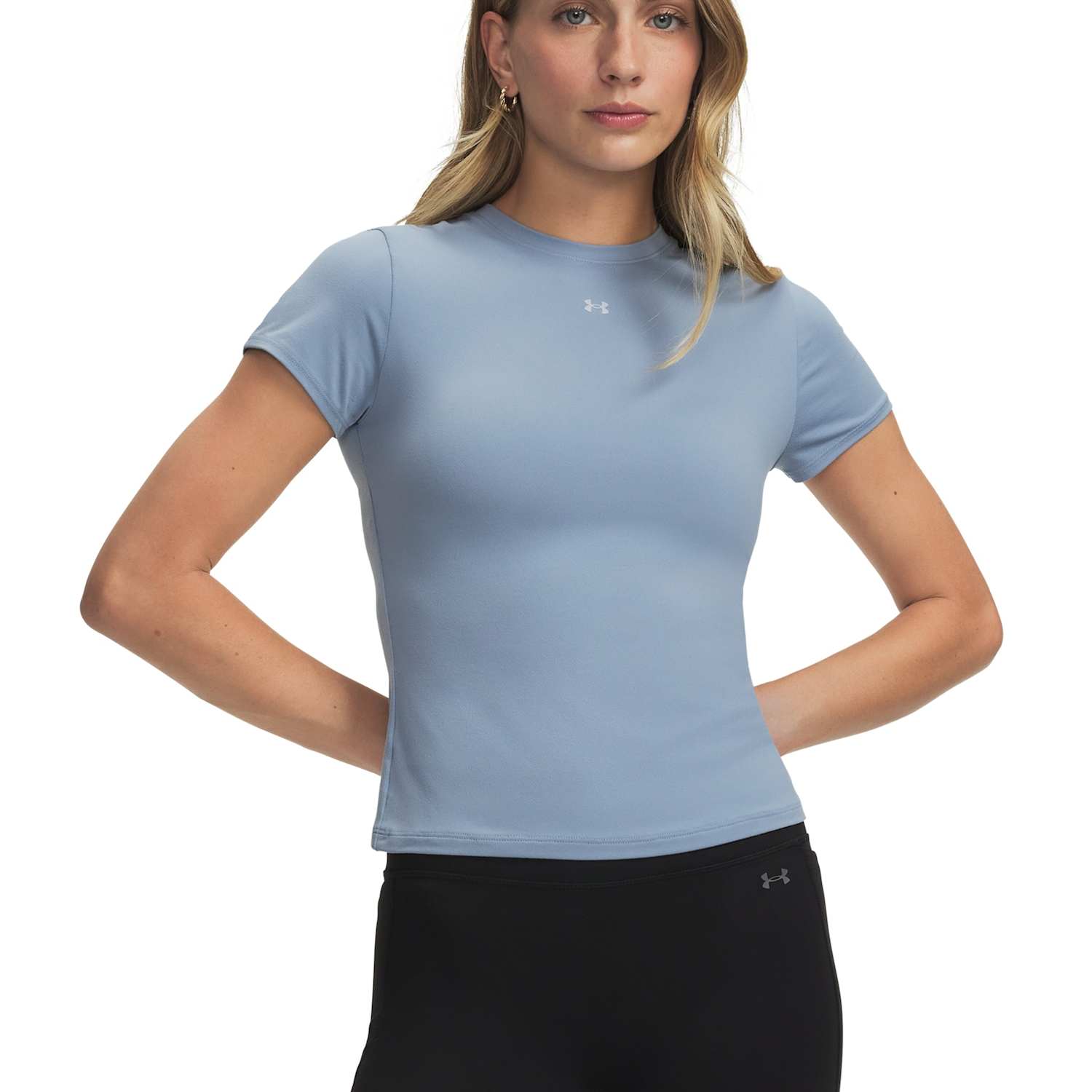 Under Armour Women's Motion Fitted Short Sleeve T-Shirt - Medium - Light Blue