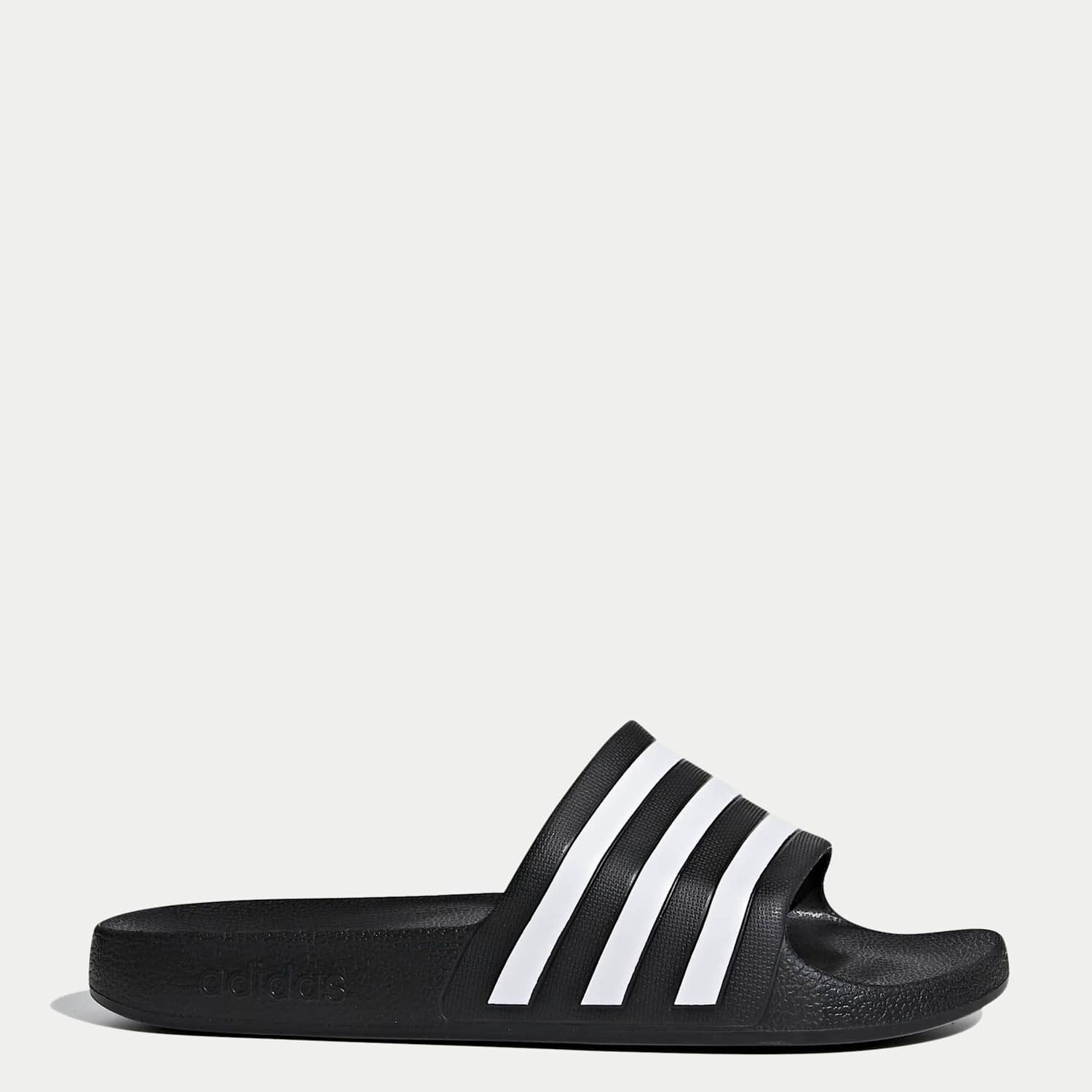 Adidas Men's Adilette Aqua Striped Sliders - 12 - Black