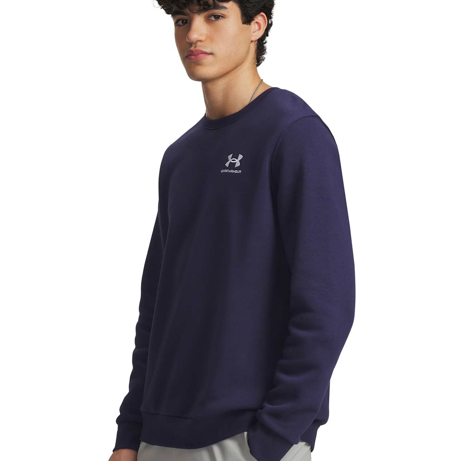 Under Armour Men's Cotton Rich Icon Fleece Sweatshirt - XL - Dark Navy
