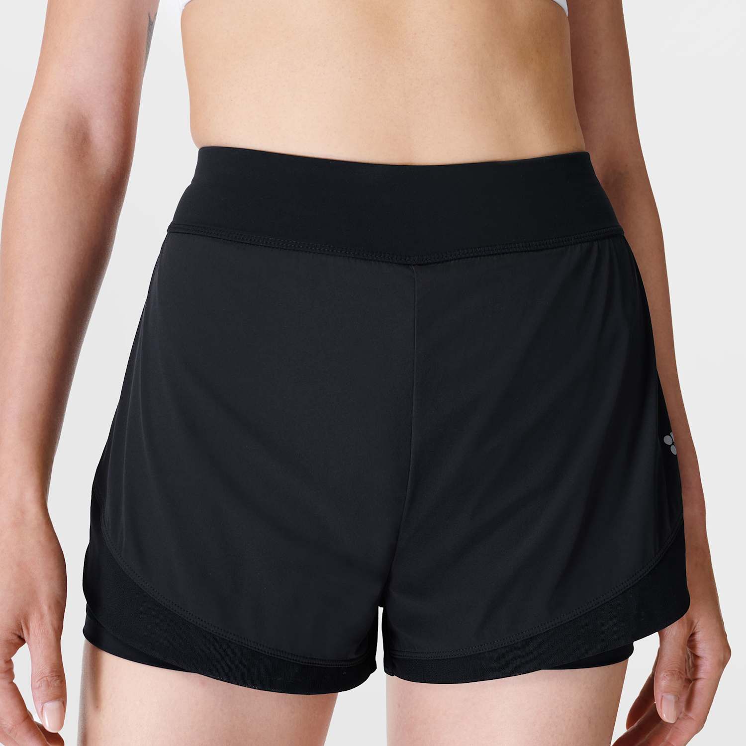 Sweaty Betty Women's Tempo Run Layered Running Shorts - Large - Black
