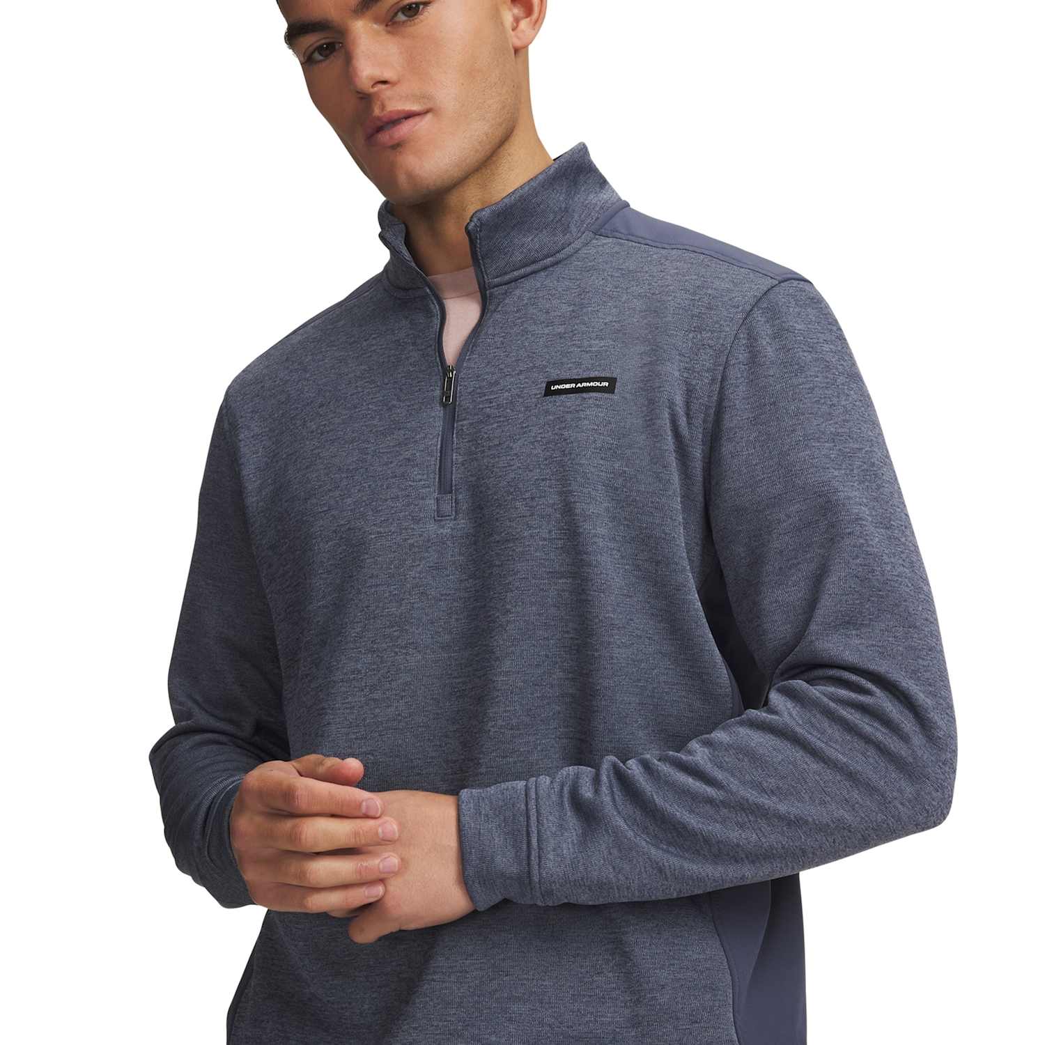 Under Armour Men's SweaterFleece Hybrid Half Zip Sweatshirt - L - Grey