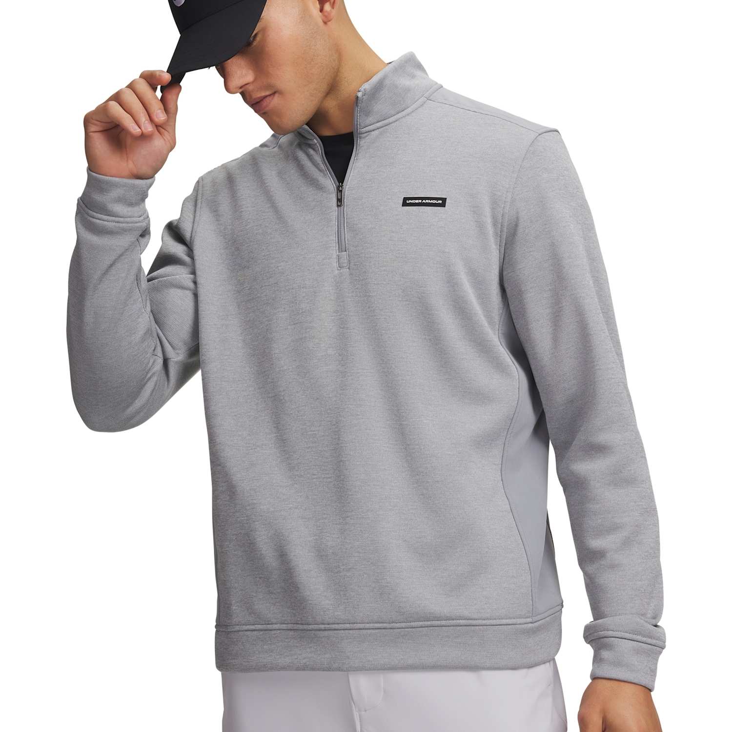 Under Armour Men's SweaterFleece Hybrid Half Zip Sweatshirt - M - Light Grey