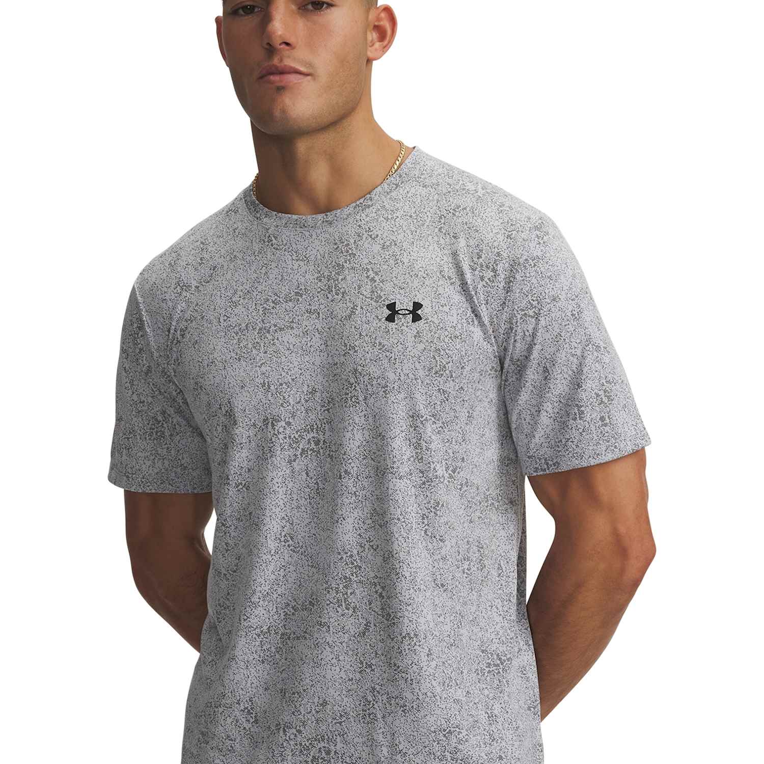 Under Armour Men's Tech Tee Pixelate T-Shirt - XL - Light Grey