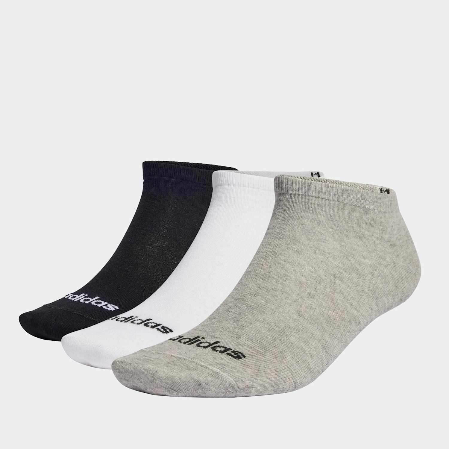 Adidas Women's 3 Pack Thin Linear Low Cut Socks - Small - Multi