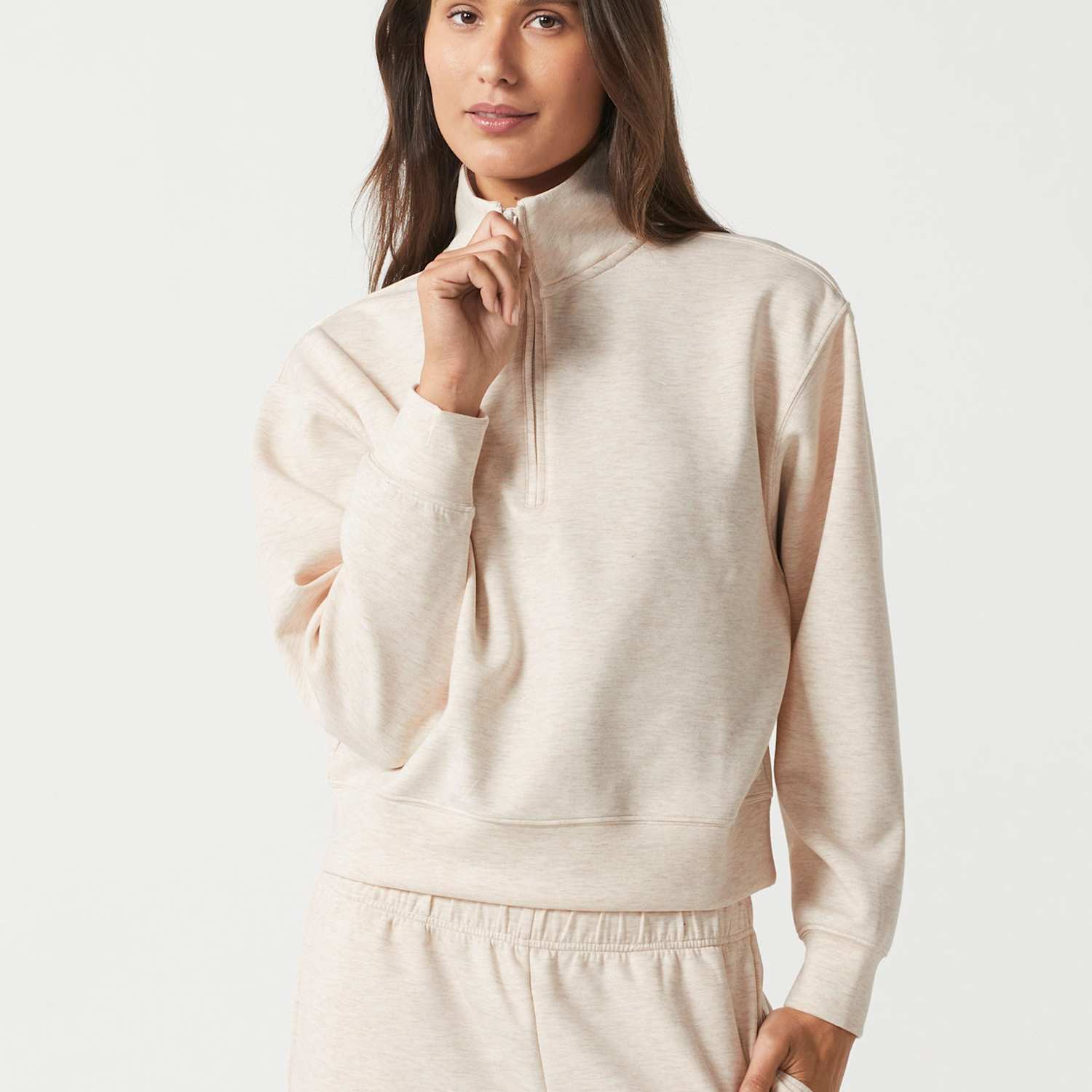 Lilybod Women's High Neck Sweatshirt - Extra Small - Oatmeal