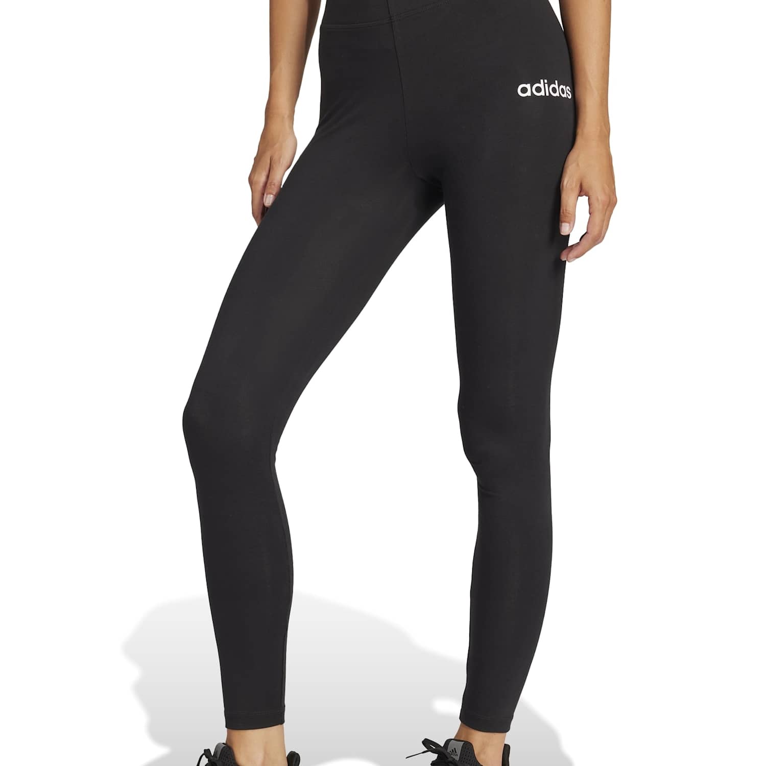 Adidas Women's Essentials Linear Cotton Leggings - Medium - Black