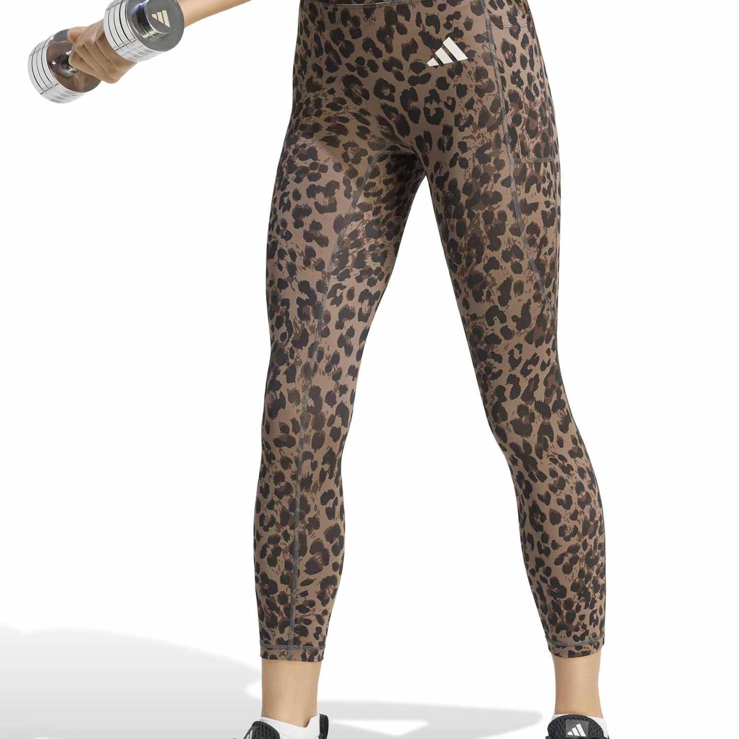 Adidas Women's 3-Stripes Leopard High Waisted 7/8 Leggings - Small - Black Mix