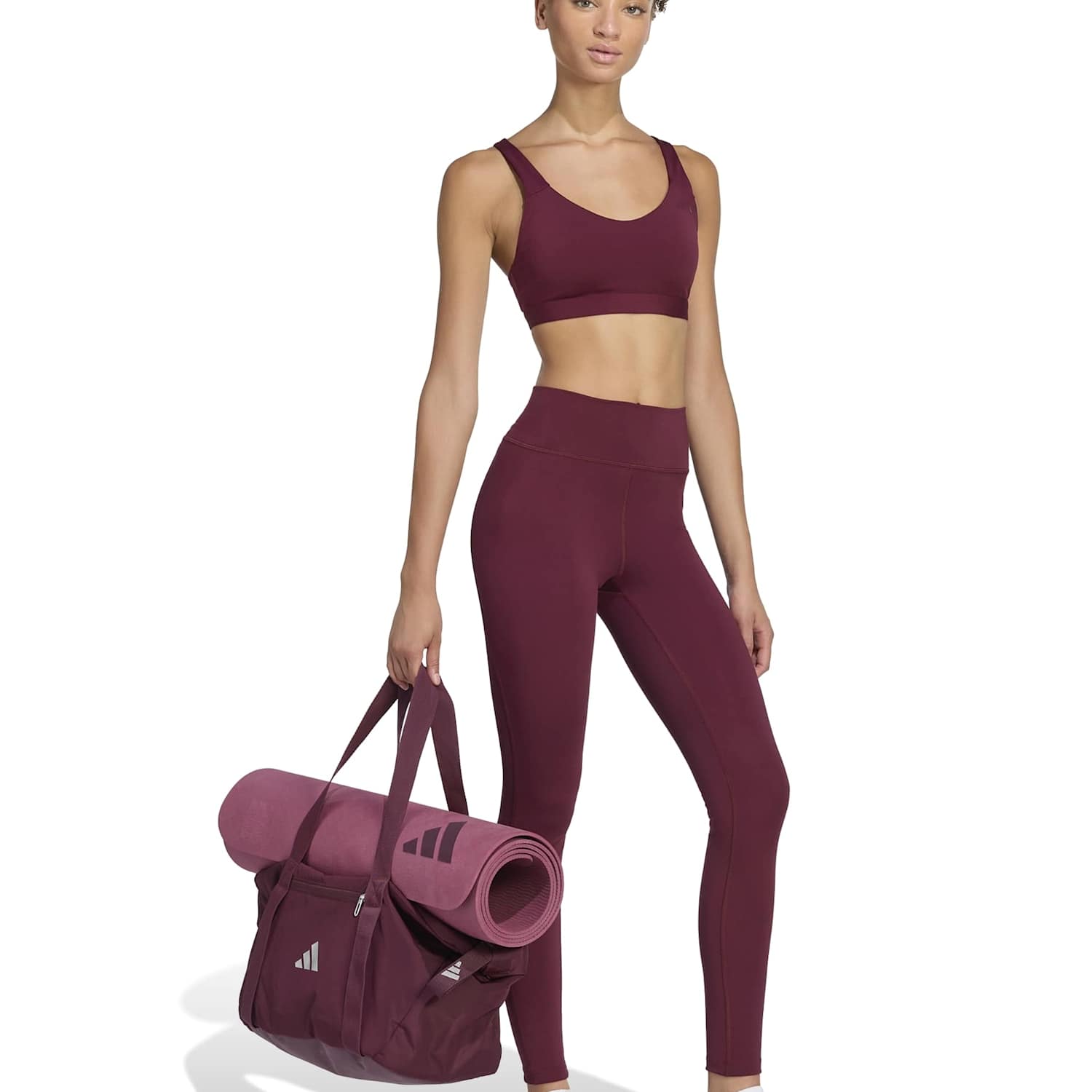 Adidas Women's All Me Essentials Full-Length Leggings - Large - Burgundy