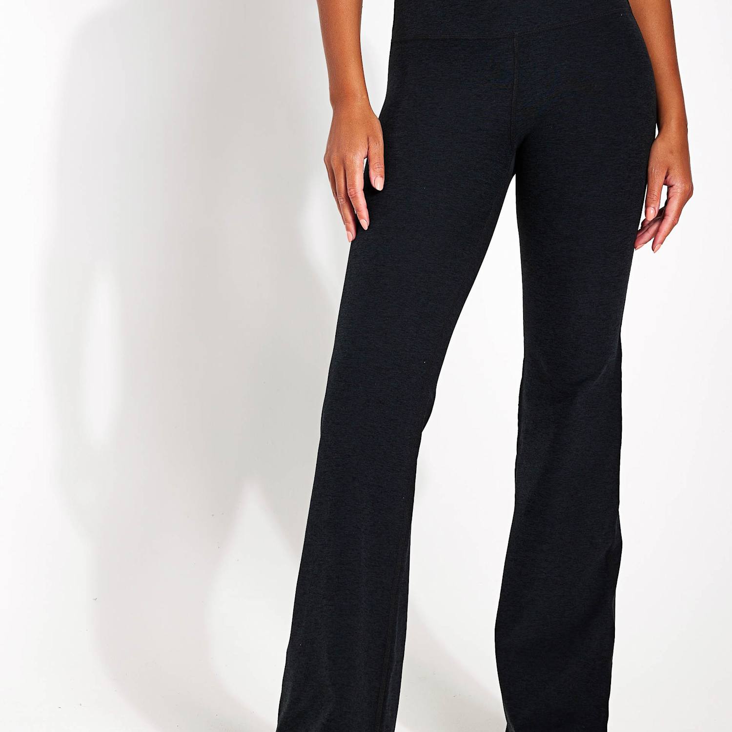 Beyond Yoga Women's Spacedye High Waisted Bootcut Trousers - Medium - Black/Black