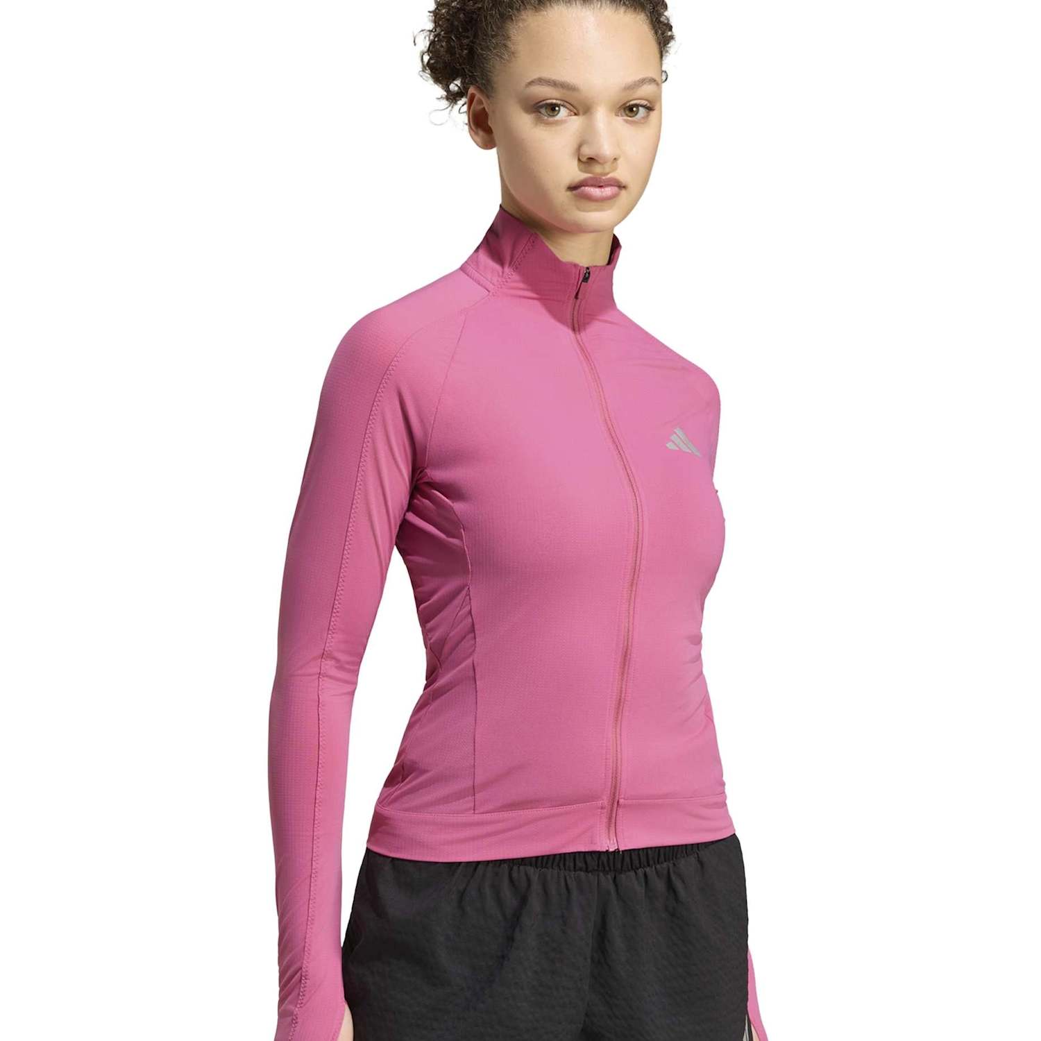Adidas Women's adi365 Seasonal Funnel Neck Running Jacket - Medium - Pink Magenta