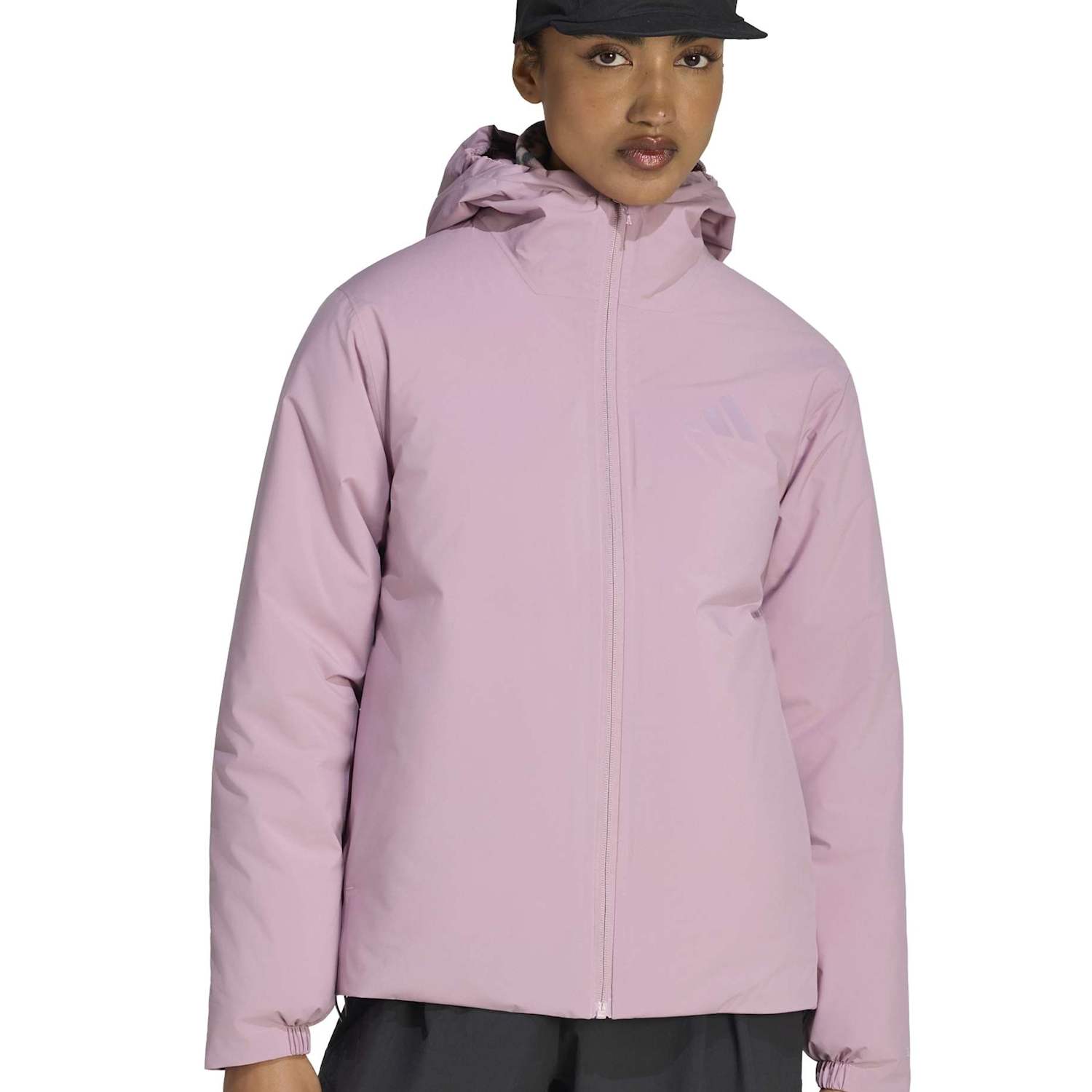 Adidas Women's Terrex Multi Essentials Padded Hooded Jacket - Small - Mauve