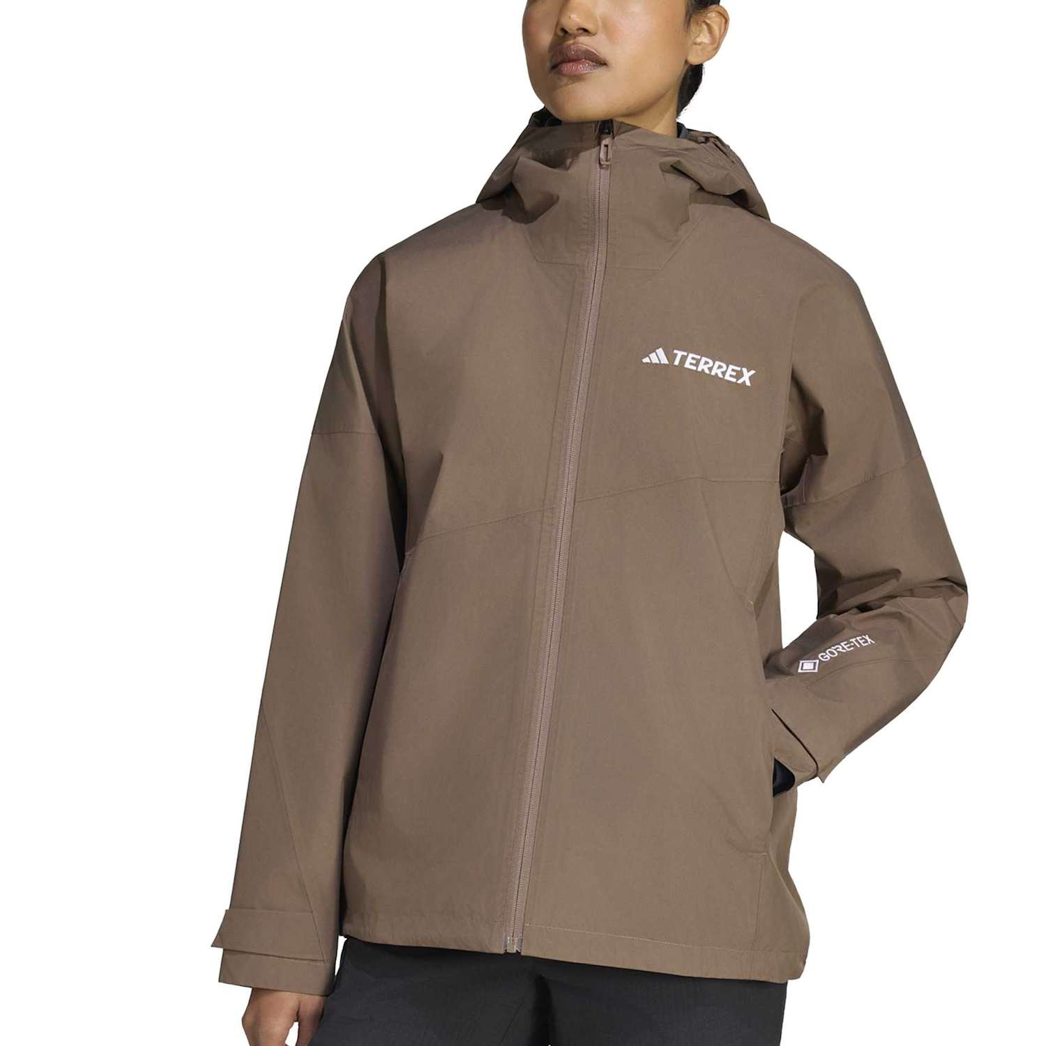 Adidas Women's Terrex Xperior 2L Gore-Tex Rain Jacket - Large - Medium Brown