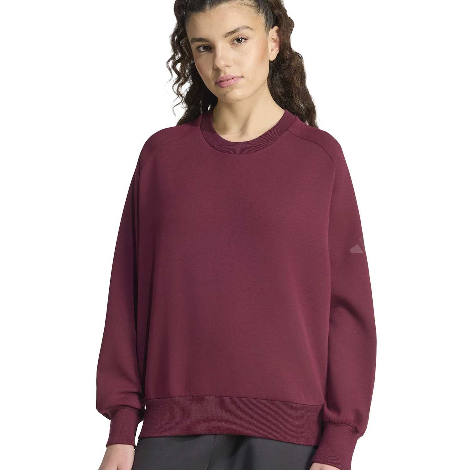 Adidas Women's Soft Lux Sweatshirt with Modal - Small - Burgundy