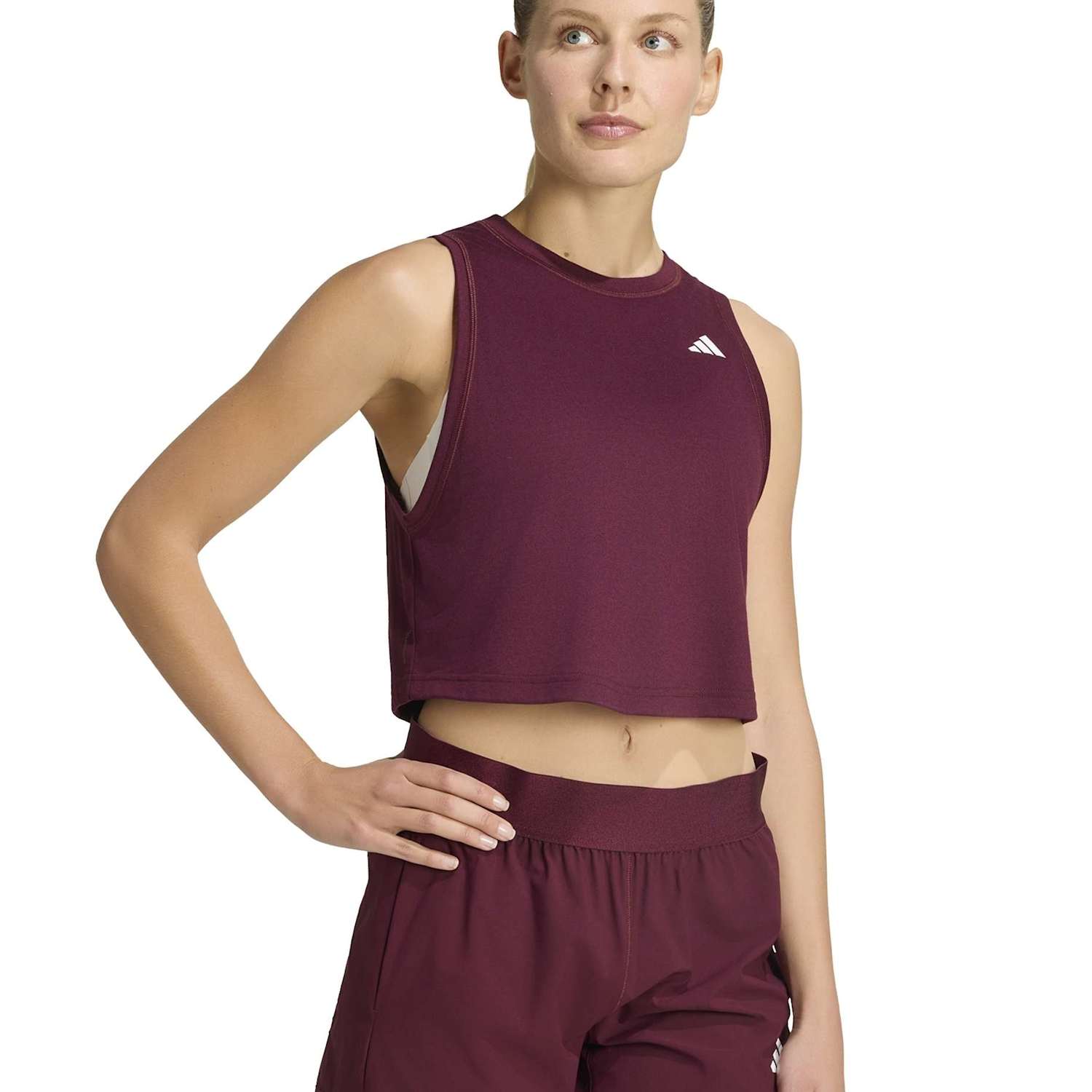 Adidas Women's Essentials Boxy Workout Vest Top - Large - Burgundy
