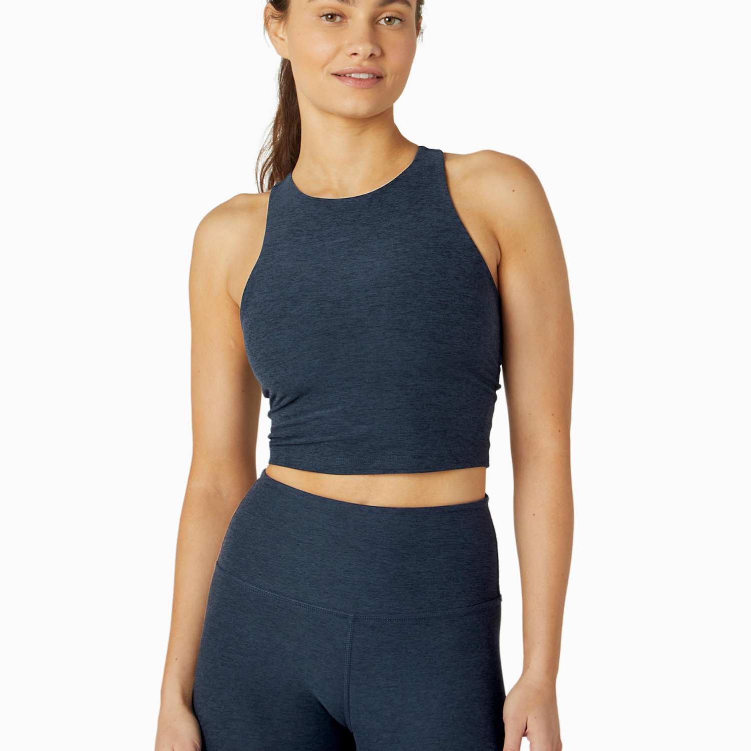 Beyond Yoga Women's Spacedye Refocus Racer Back Yoga Crop Top - Small - Navy