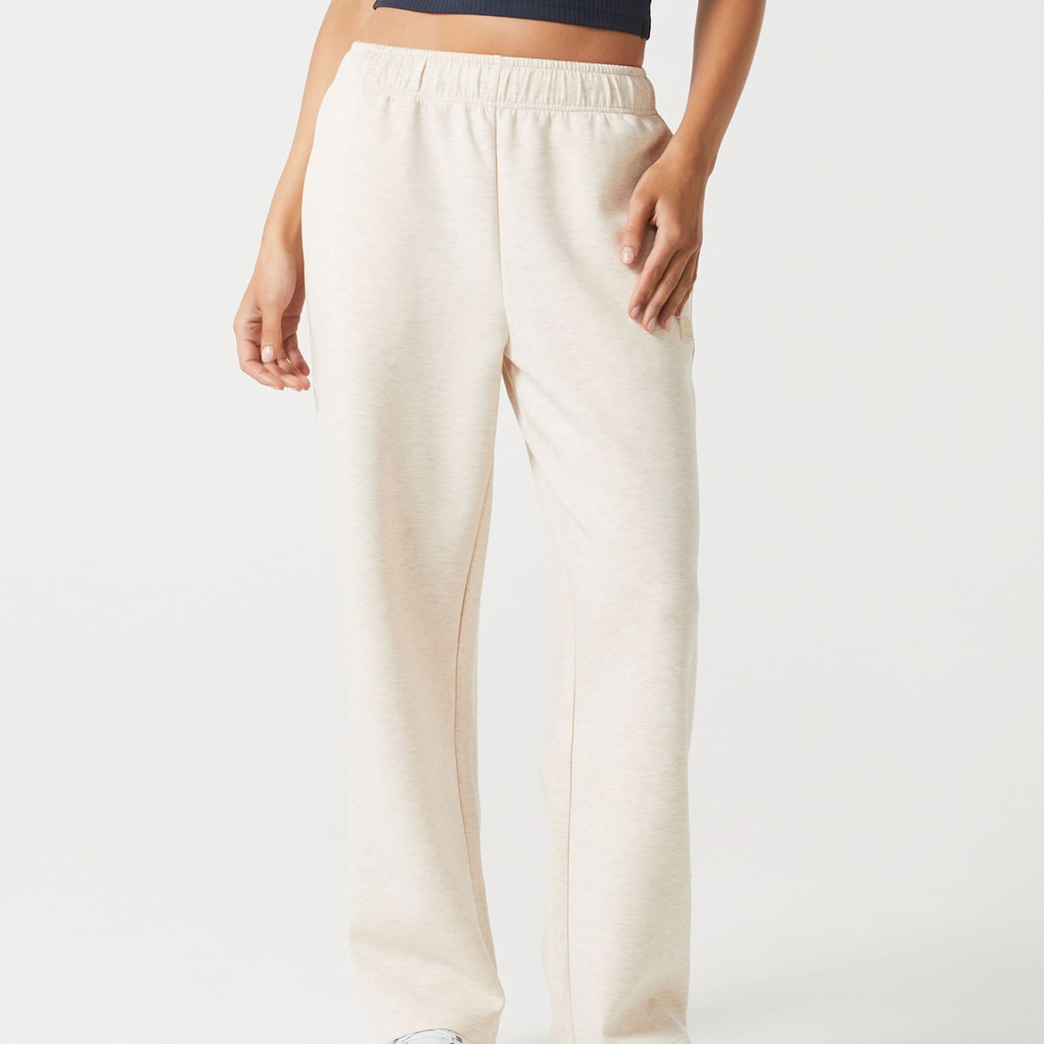 Lilybod Women's Kyoto Drawstring Wide Leg Joggers - Extra Small - Oatmeal