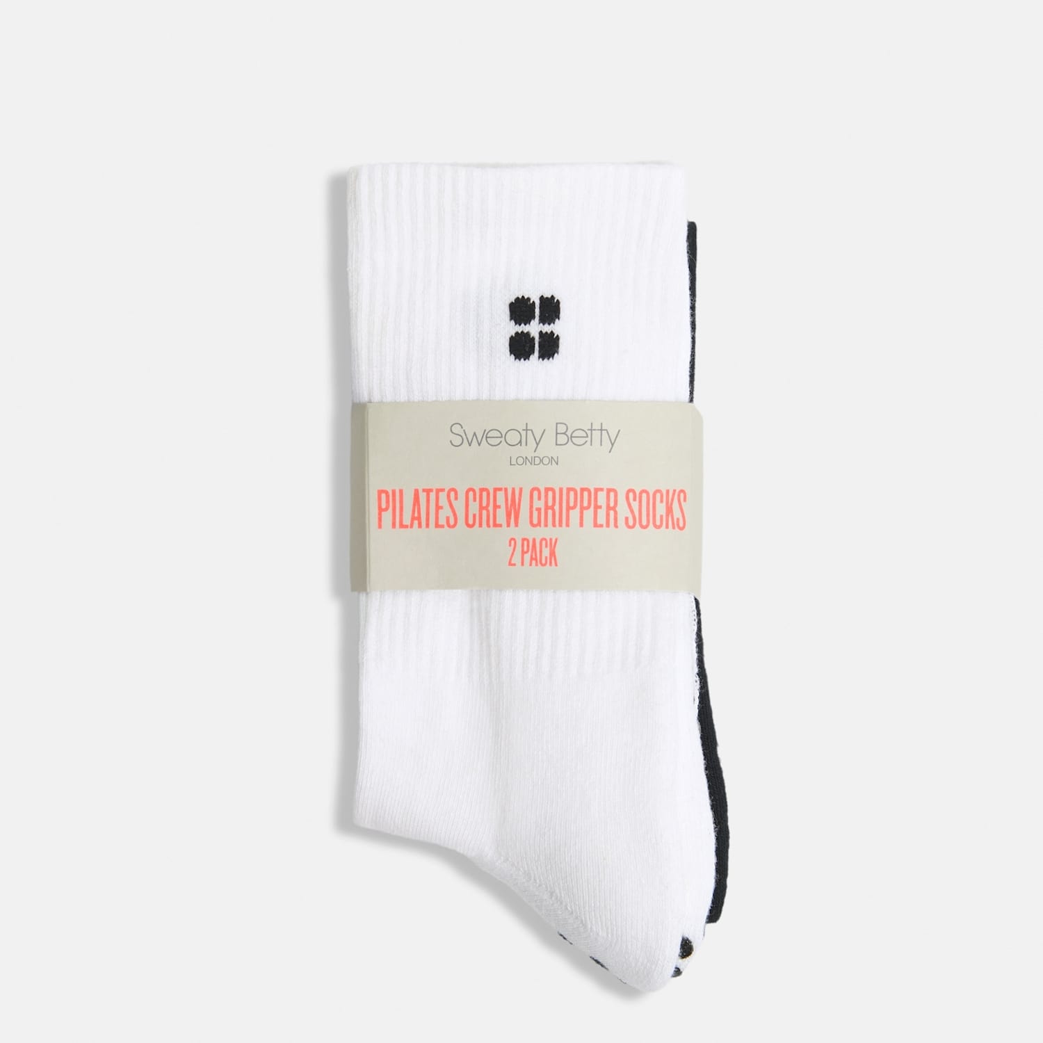 Sweaty Betty Women's 2 Pack Cotton Rich Pilates Crew Gripper Socks - XS-S - White Mix