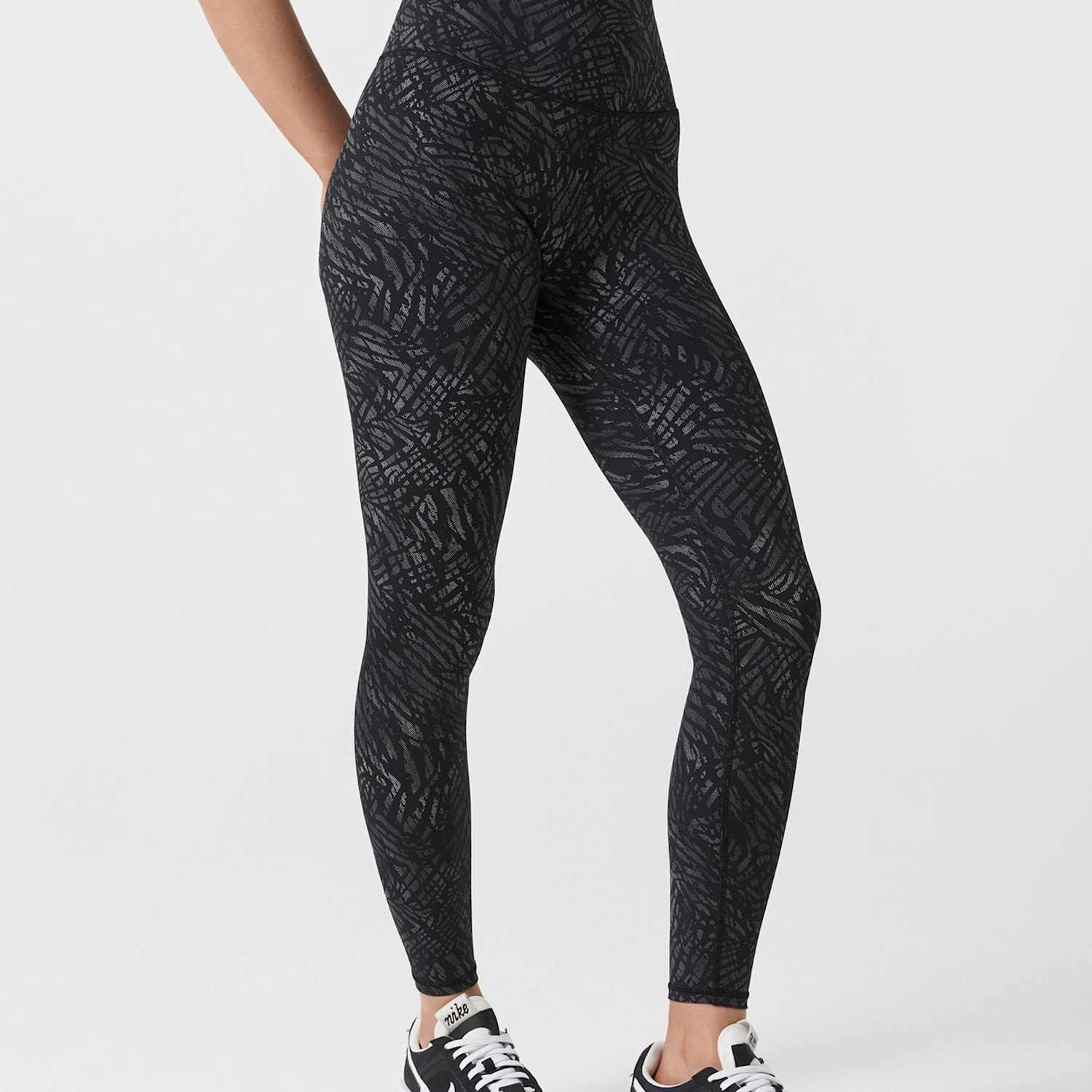 Lilybod Women's Savana High Waisted Reflective Print Leggings - Extra Small - Black Mix