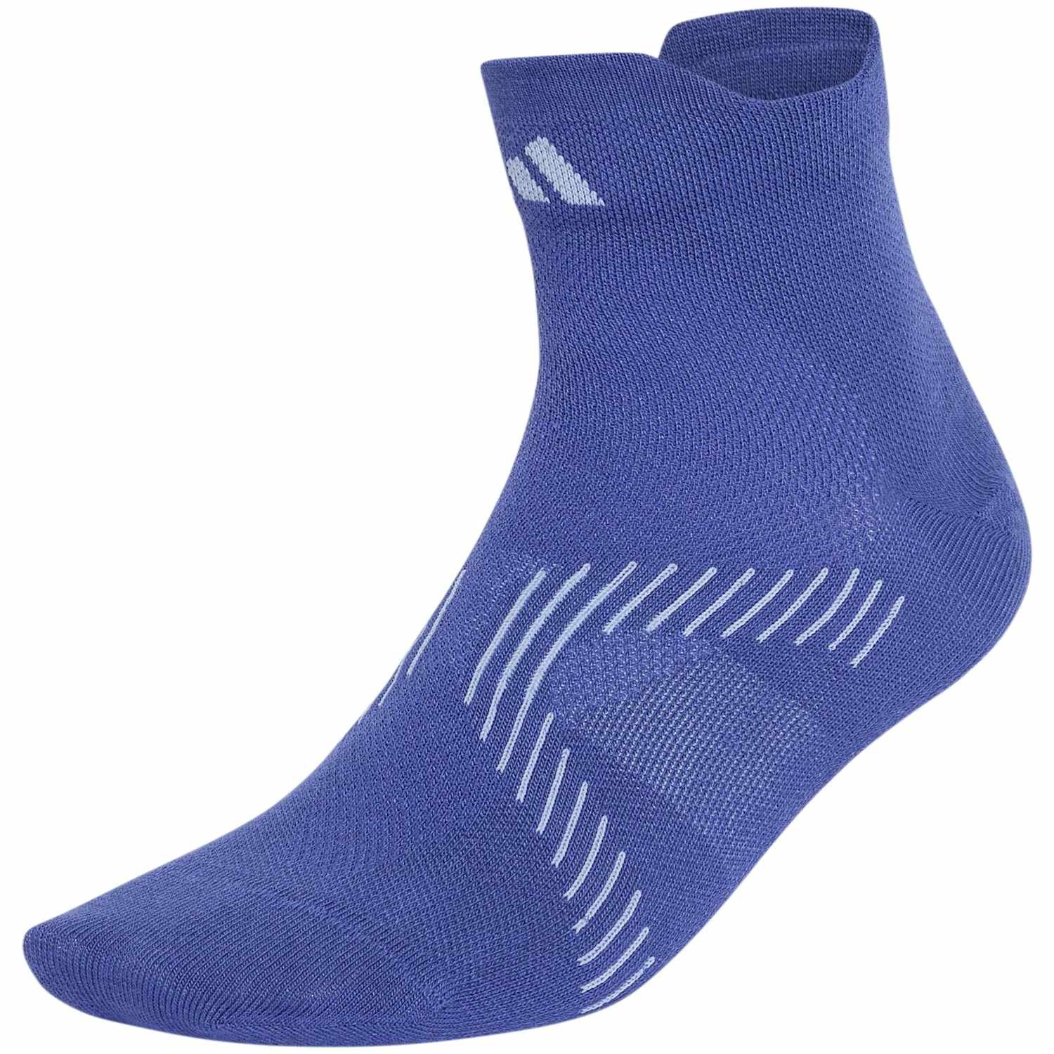 Adidas Men's Running Light Patterned Ankle Socks - XL - Blue Mix