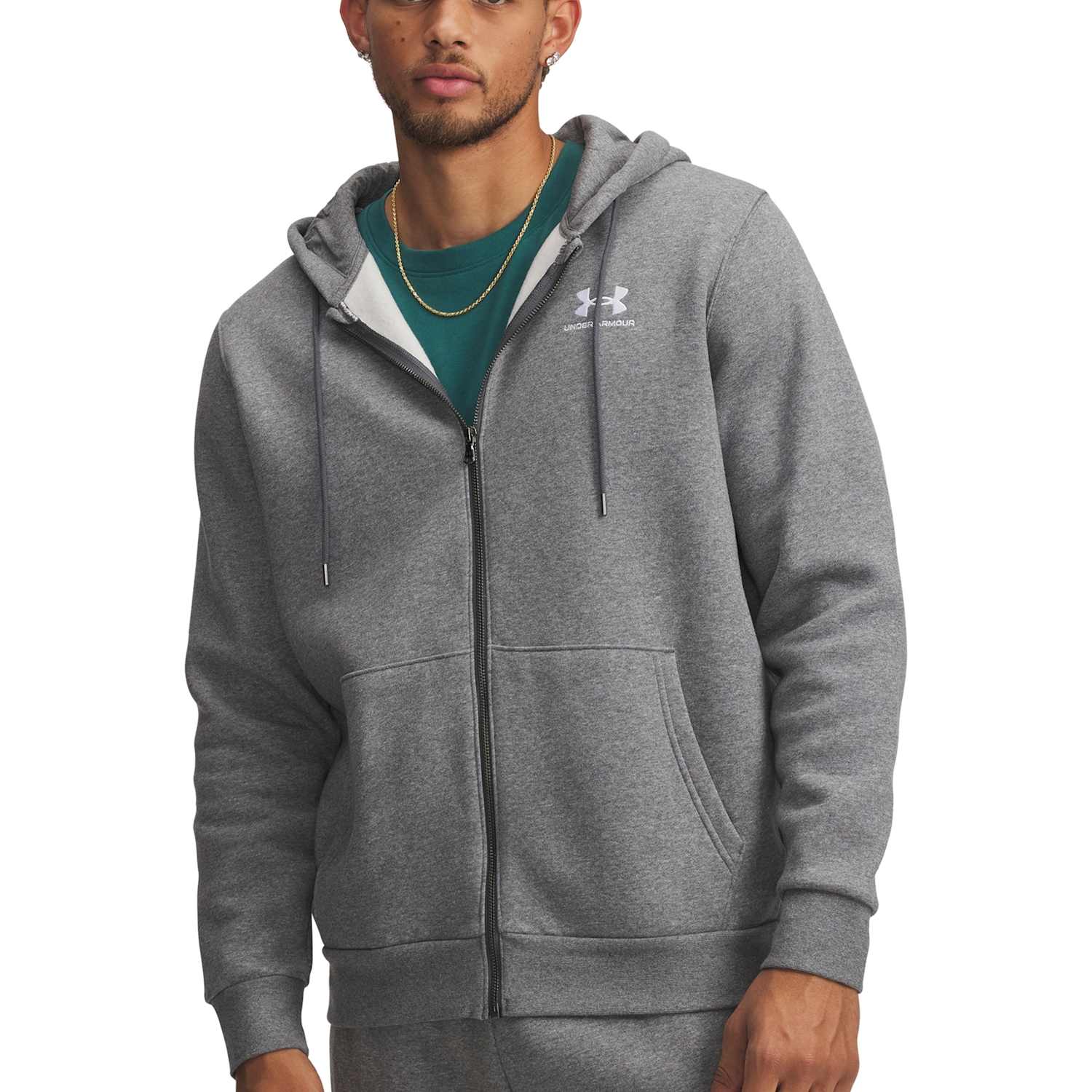 Under Armour Men's Cotton Rich Icon Fleece Hoodie - S - Light Grey