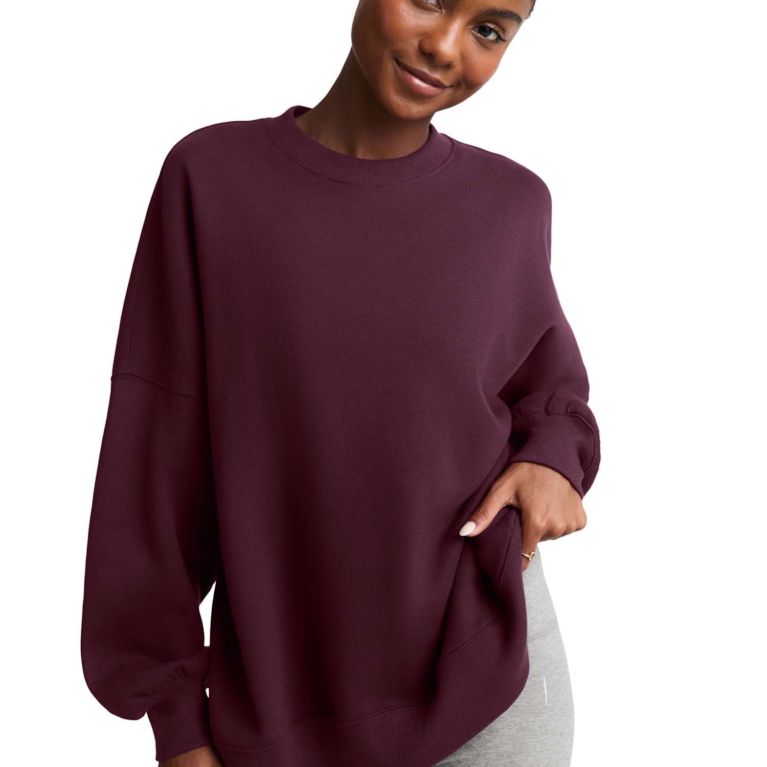 Beyond Yoga Women's Luxefleece Oversized Crewneck Sweatshirt - Small - Burgundy