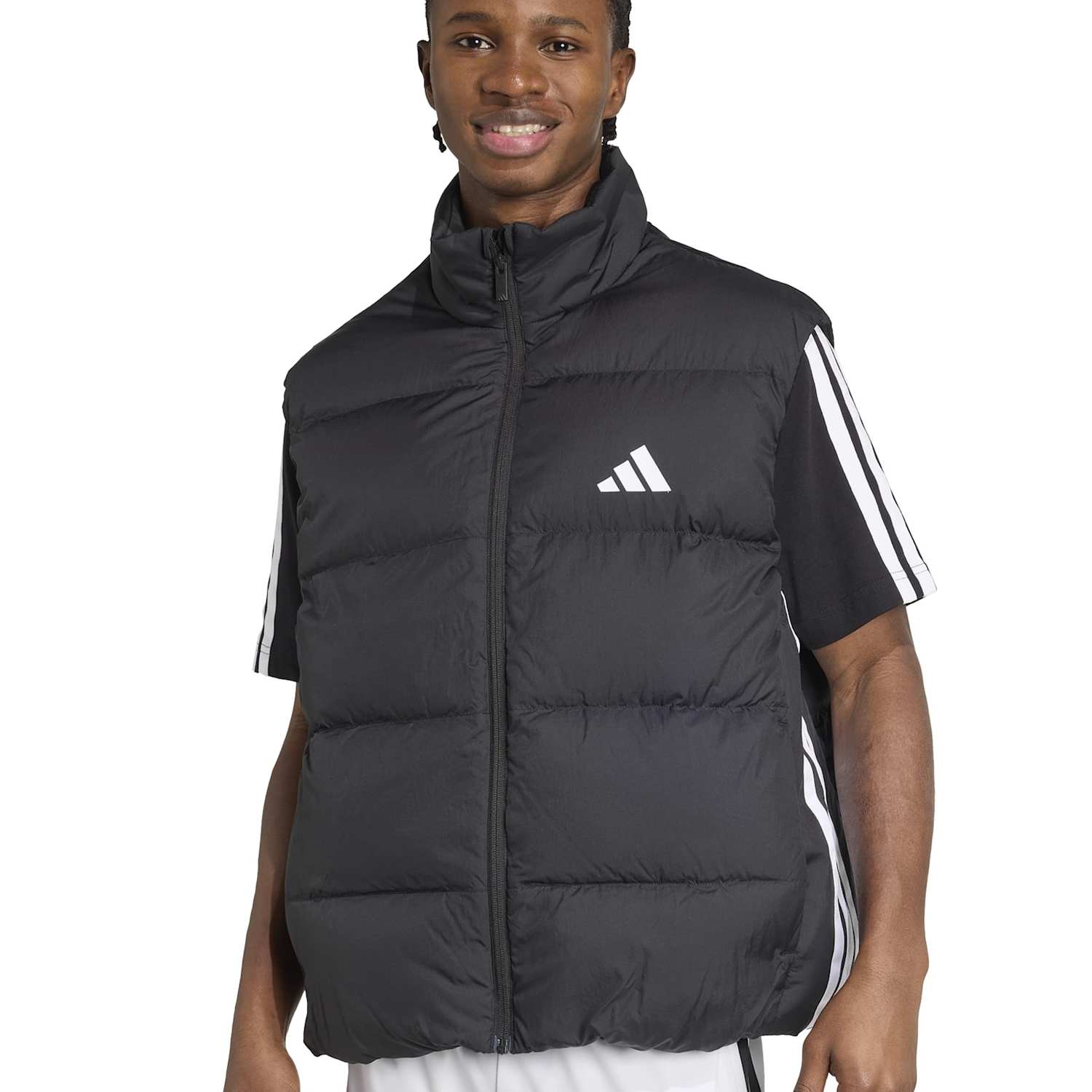 Adidas Men's 3-Stripes Padded Gilet - XL - Black