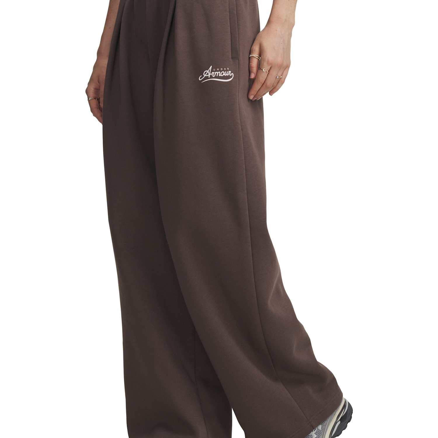 Under Armour Women's Rival Fleece Pleated Varsity Joggers - Medium - Taupe