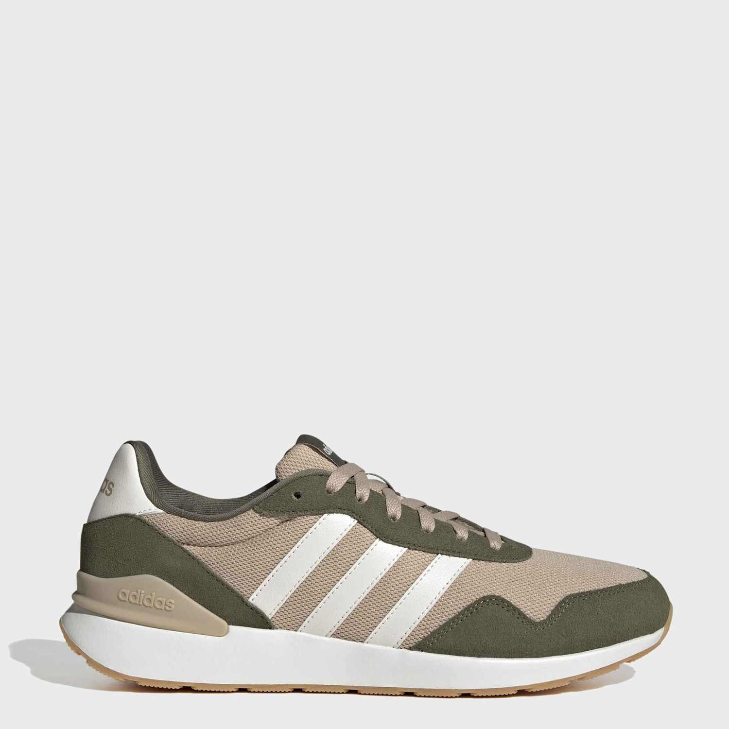 Adidas Men's Run 60s 4.0 Stripe Trainers - 7 - Beige Mix