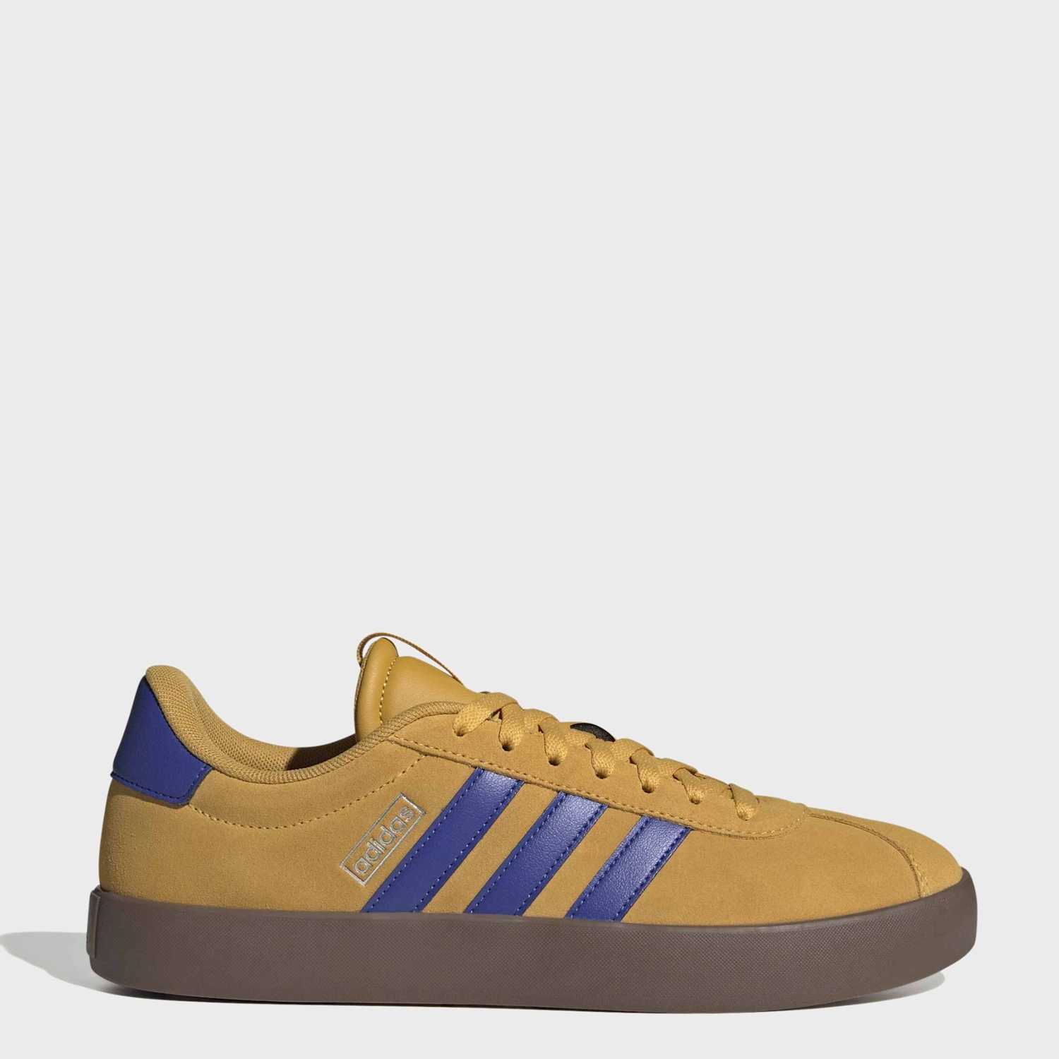 Adidas Men's VL Court 3.0 Leather Stripe Cupsole Trainers - 12 - Camel
