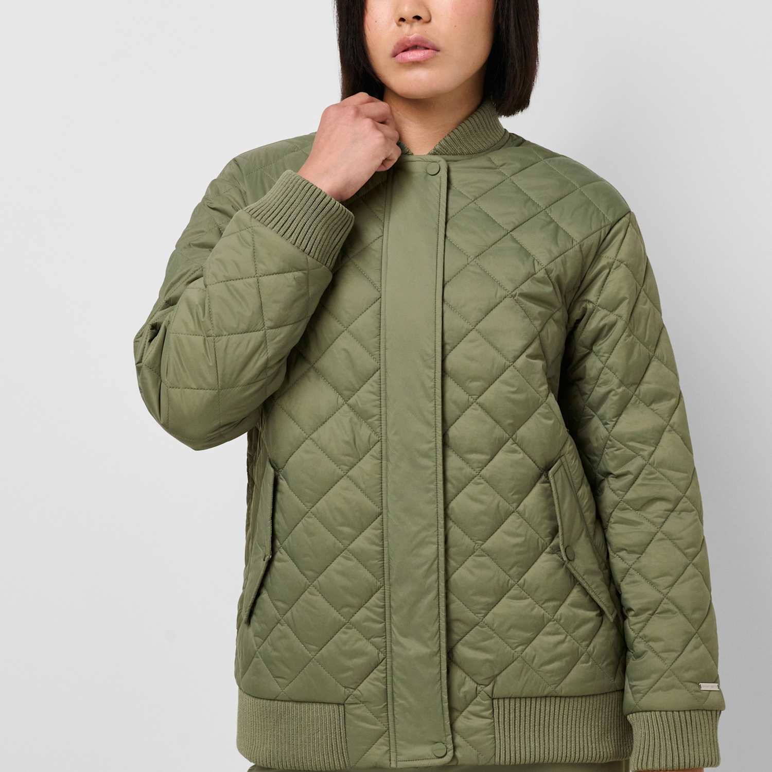 Sweaty Betty Women's On The Move Quilted Oversized Jacket - Large - Green Mix