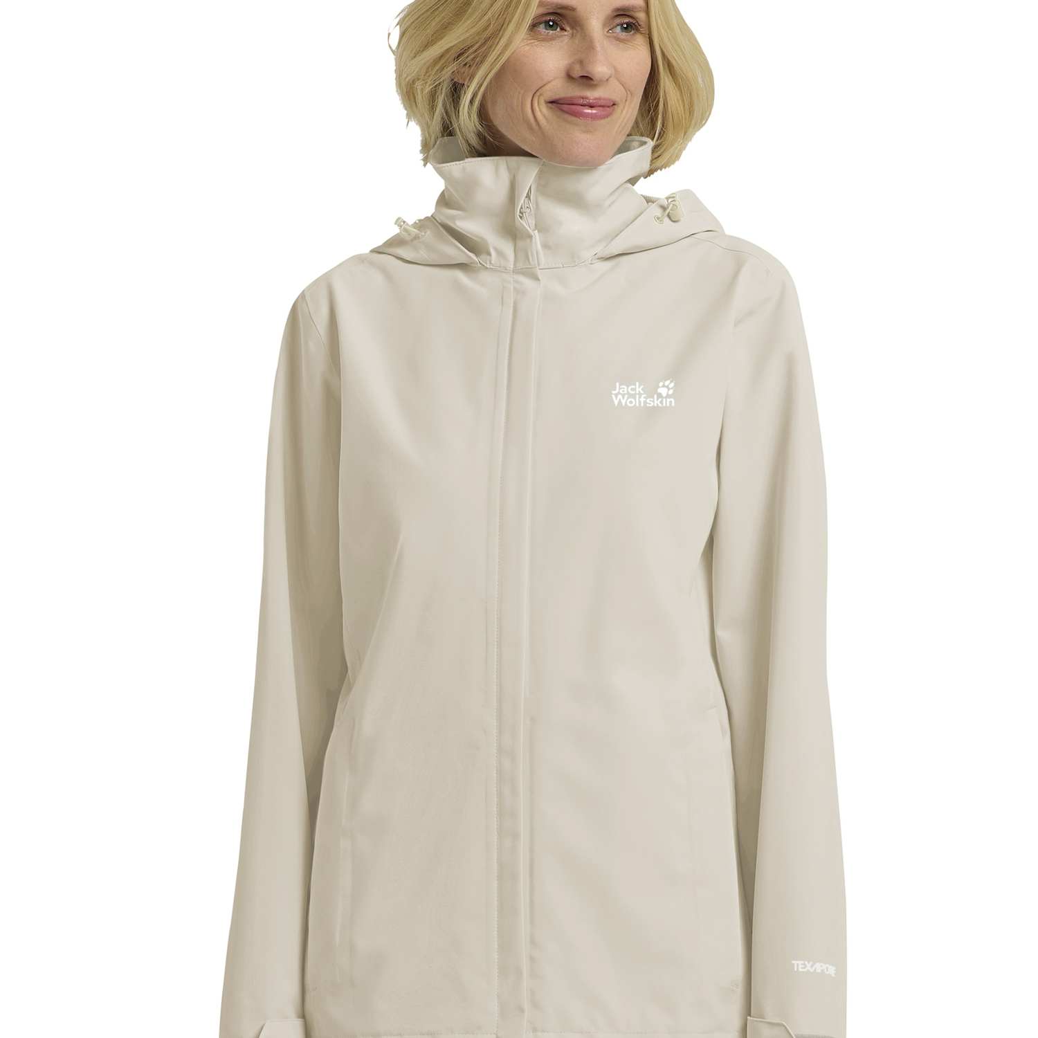 Jack Wolfskin Women's Trailtime Waterproof Breathable Walking Jacket - Medium - Ivory