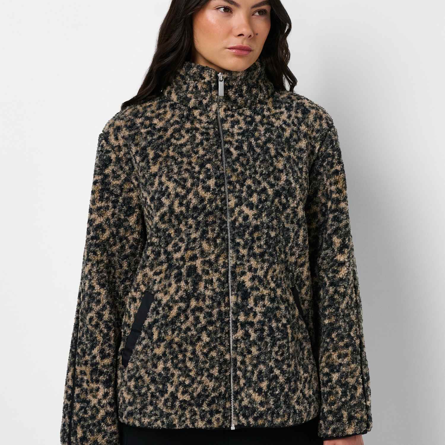 Sweaty Betty Women's Fleece Printed Zip Up Jacket - Medium - Brown Mix