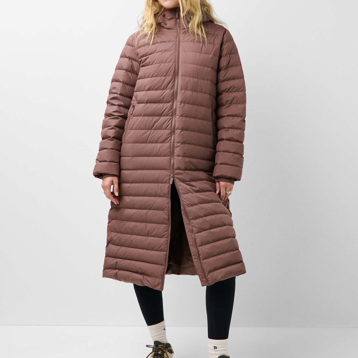 Sweaty Betty Women's Nimbus Feather and Down Longline Puffer Jacket - Small - Medium Brown